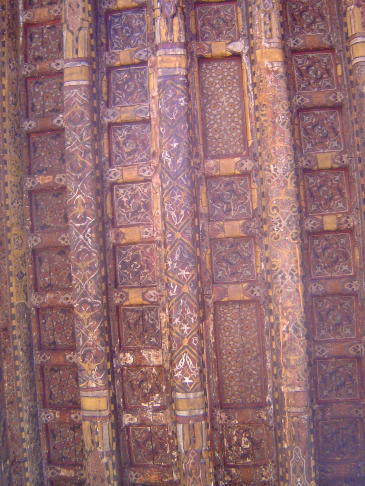Painted ceiling.
