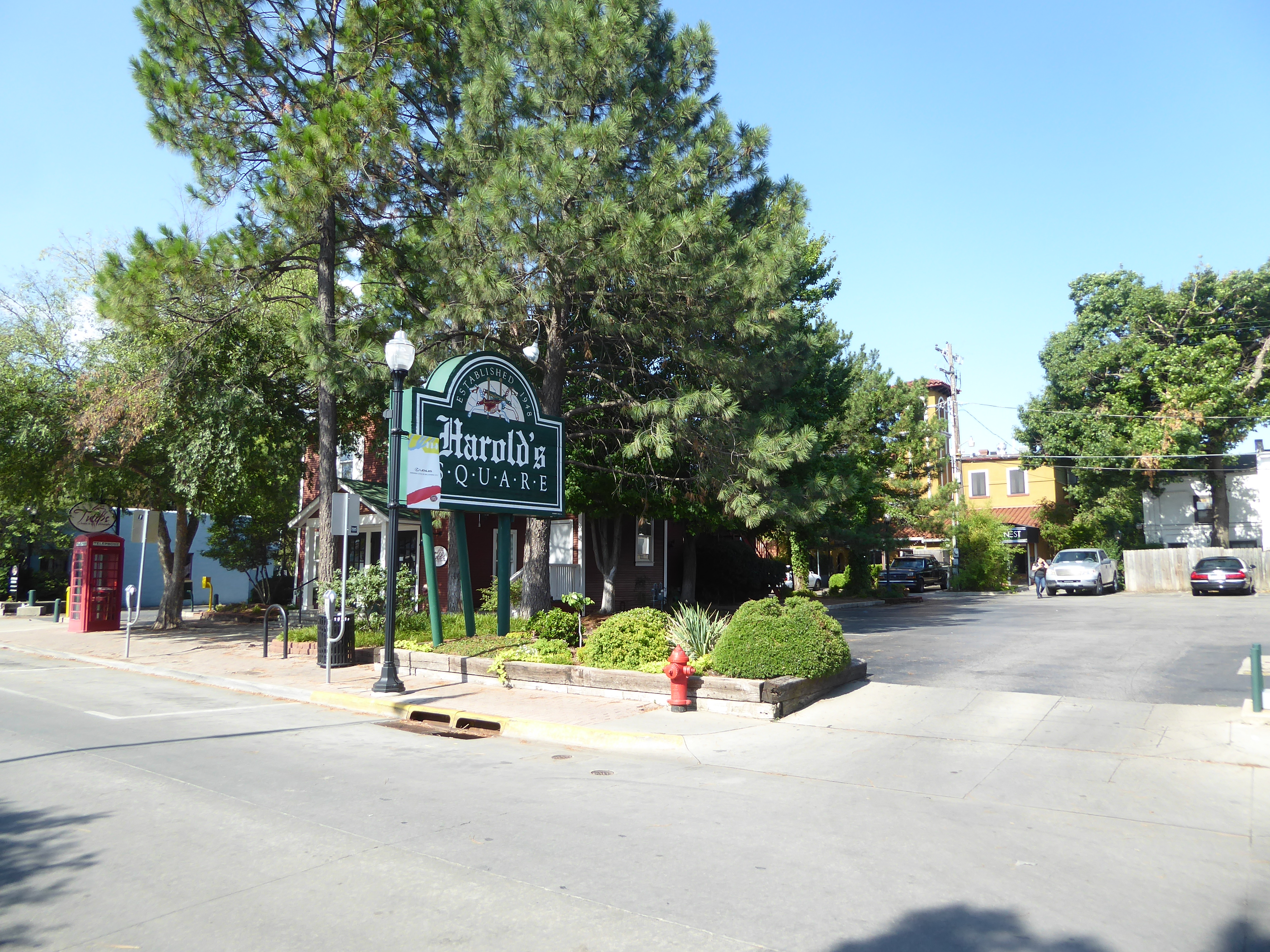 Behind the store, a group of shops and a parking lot keep the Harold name in play. The family still owns a lot of neighborhood property. In