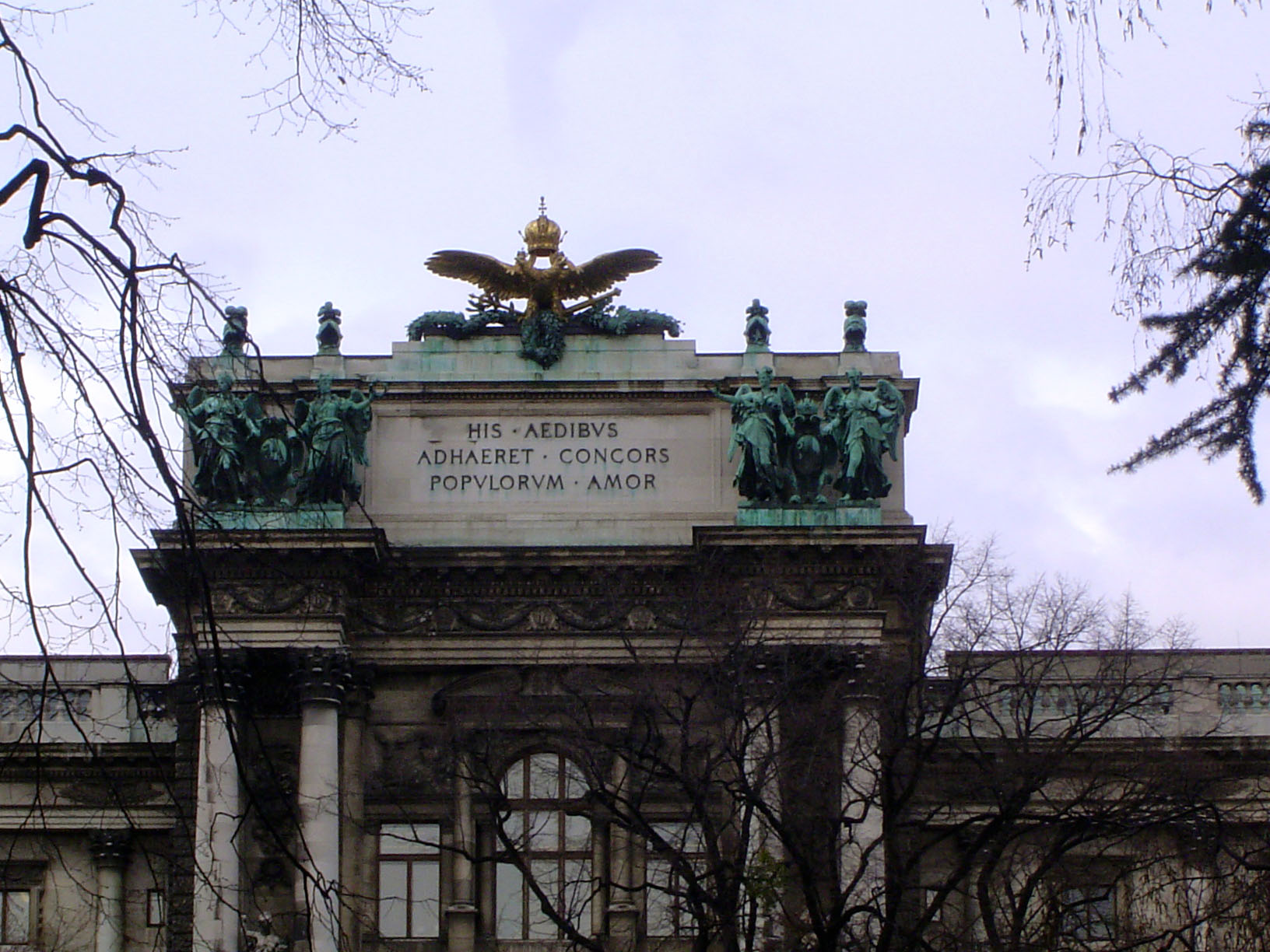 Loosely, something like "The collective love of the people sustains these buildings."
