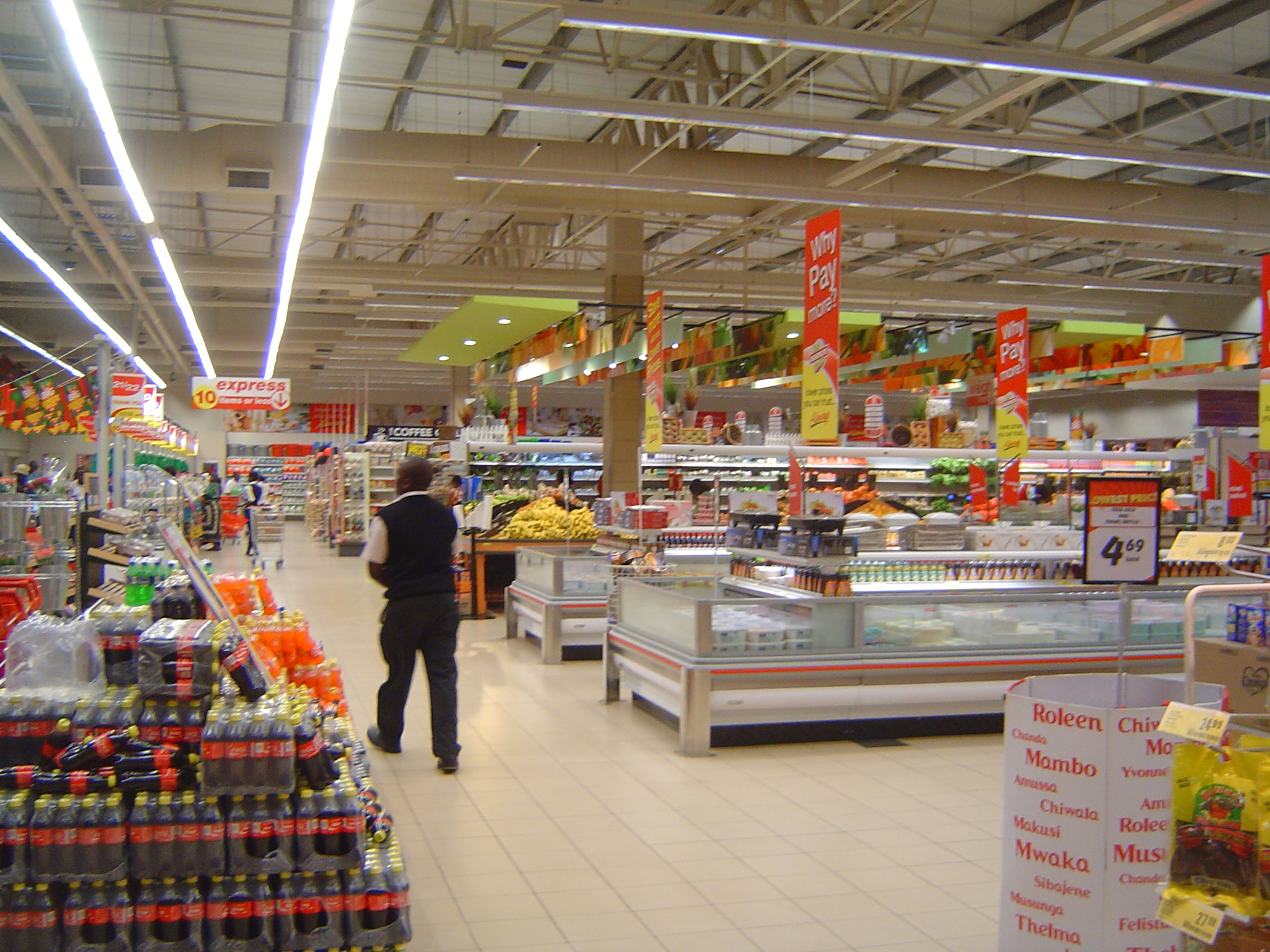 Its supermarket. You're not impressed? Compare it with the shopping opportunities offered to blacks in the days of Northern Rhodesia, where