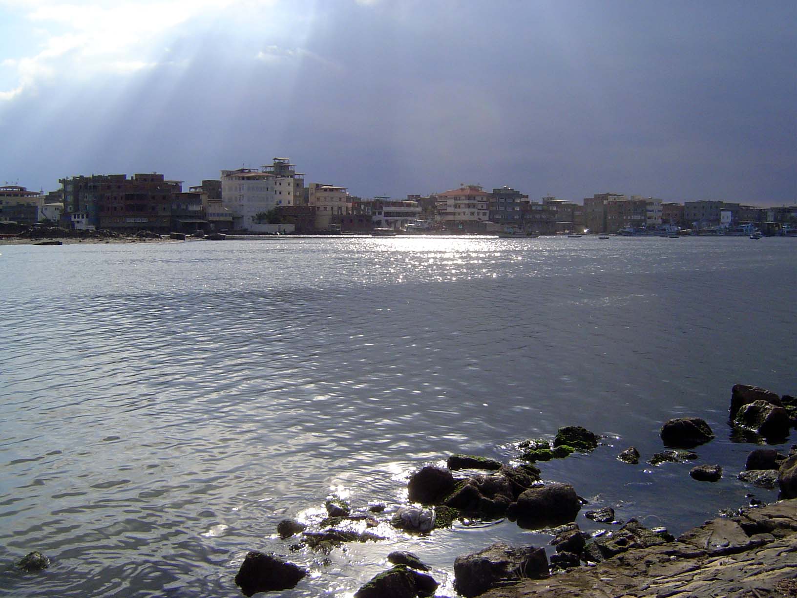 Looking across the river.