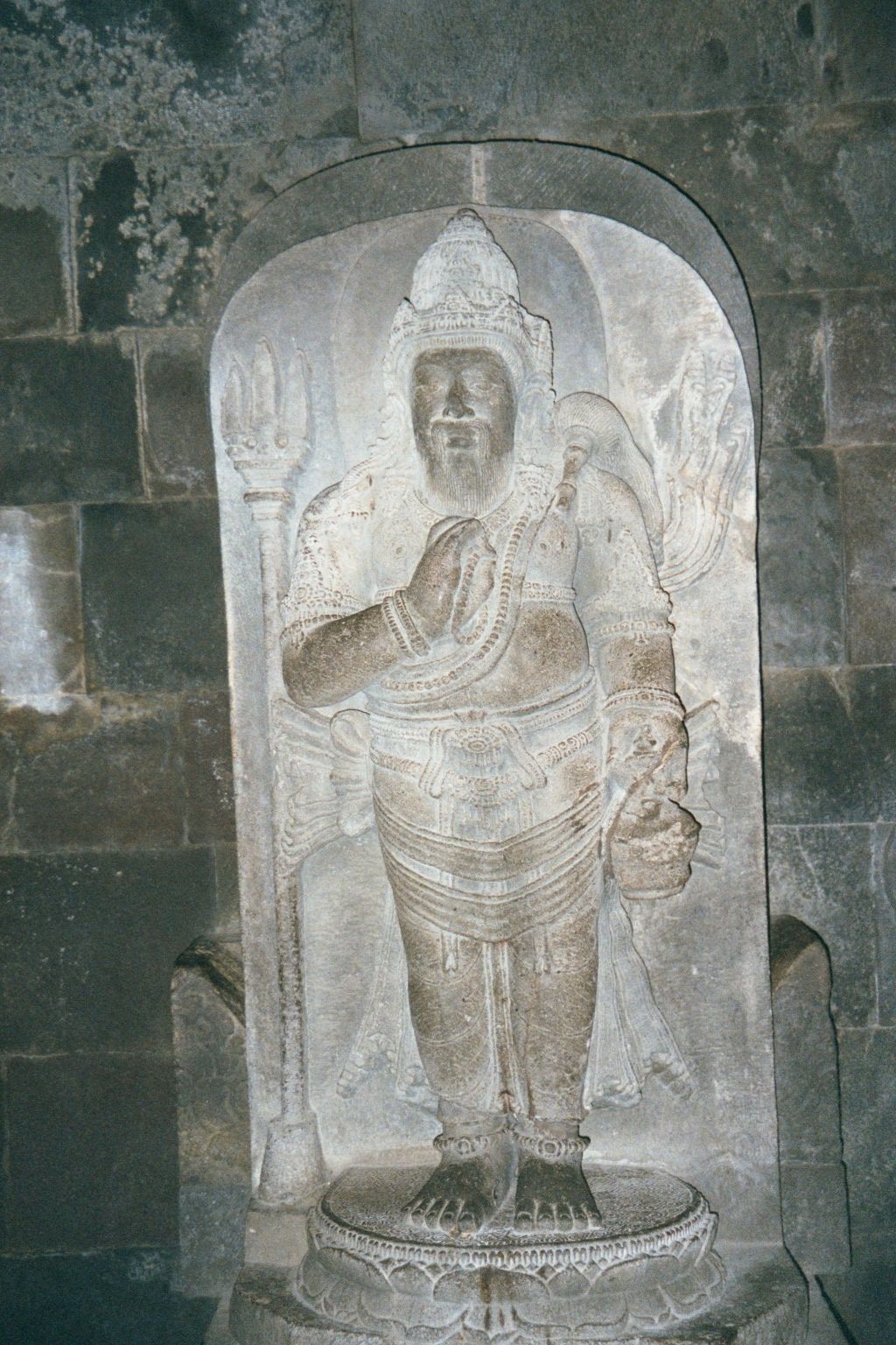 Next to Shiva, Vishnu stands in his own temple.