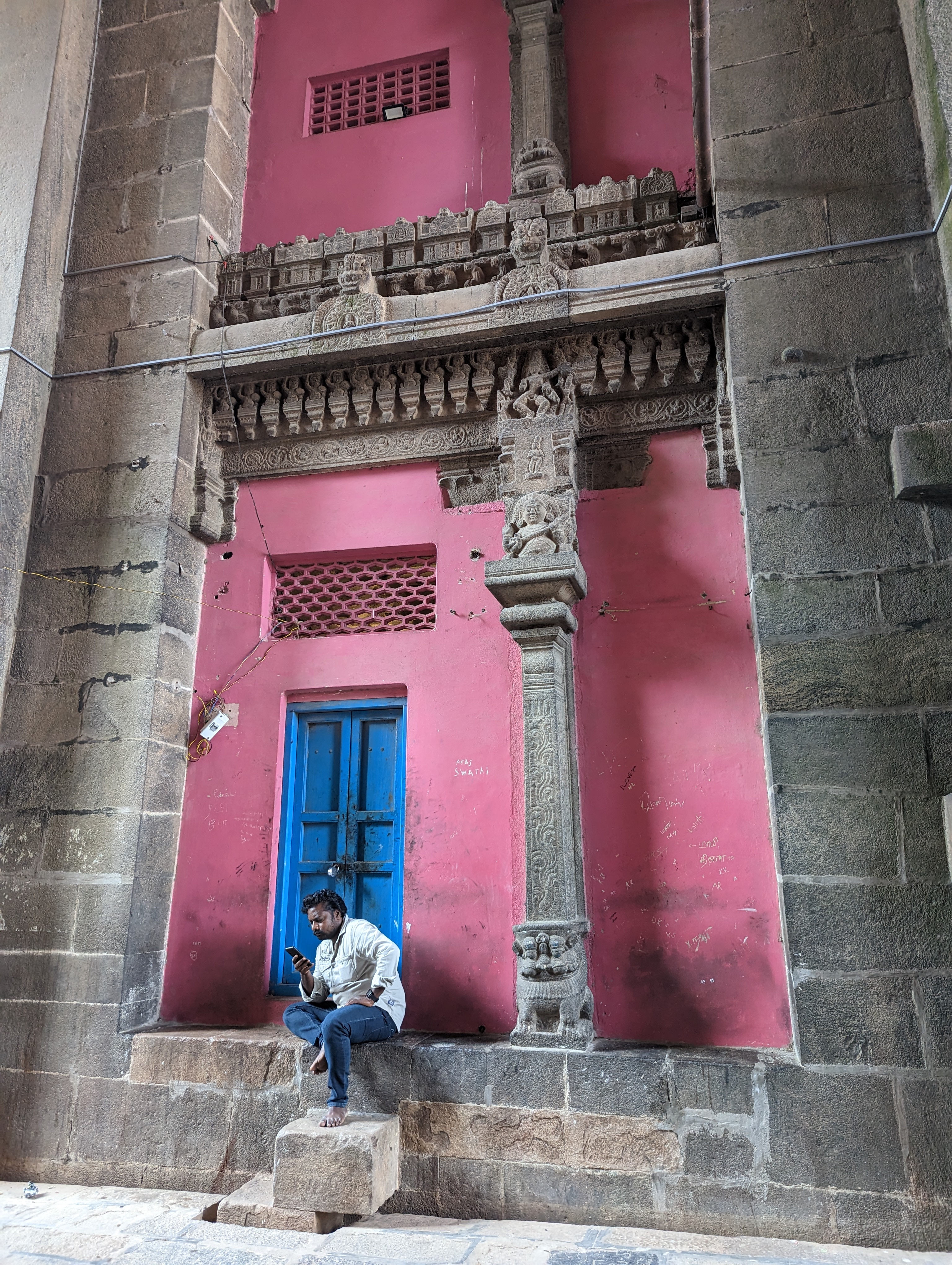 Door to the stairway up into the tower.  Nice paint job.