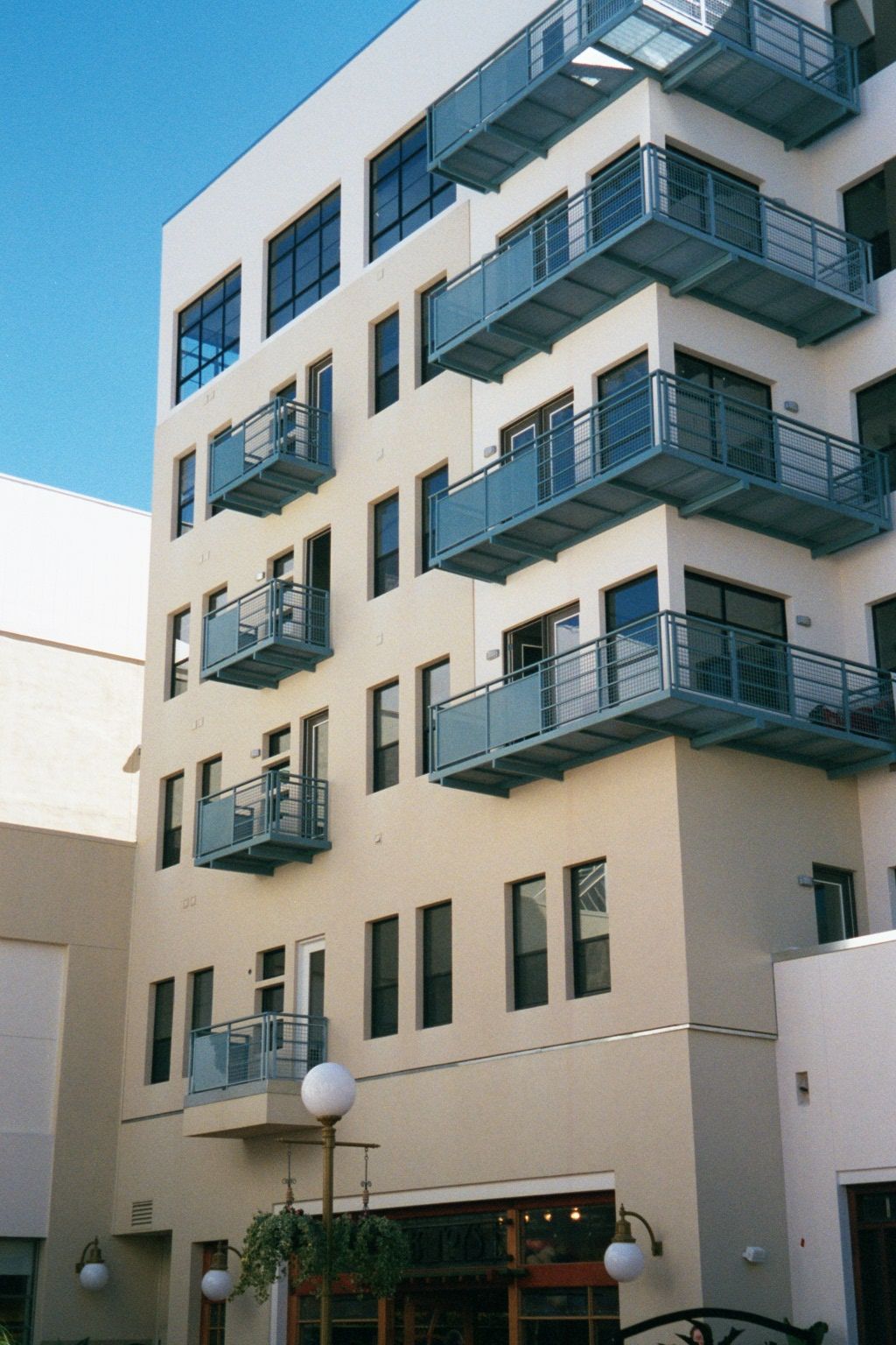Some of the apartments overlook a supermarket loading dock. But, yes, the supermarket is a good one.