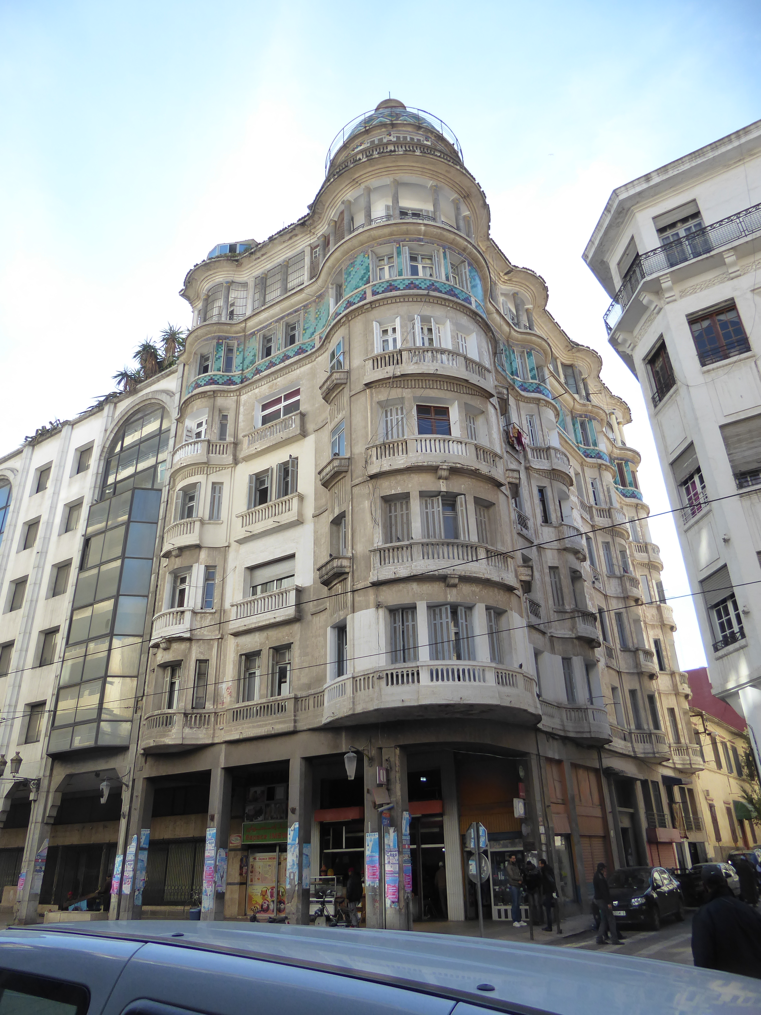 Even buildings on more conventional blocks often got fancy trim. Here, from 1932, is the Maret Building designed by Hypolyte Delaporte. The