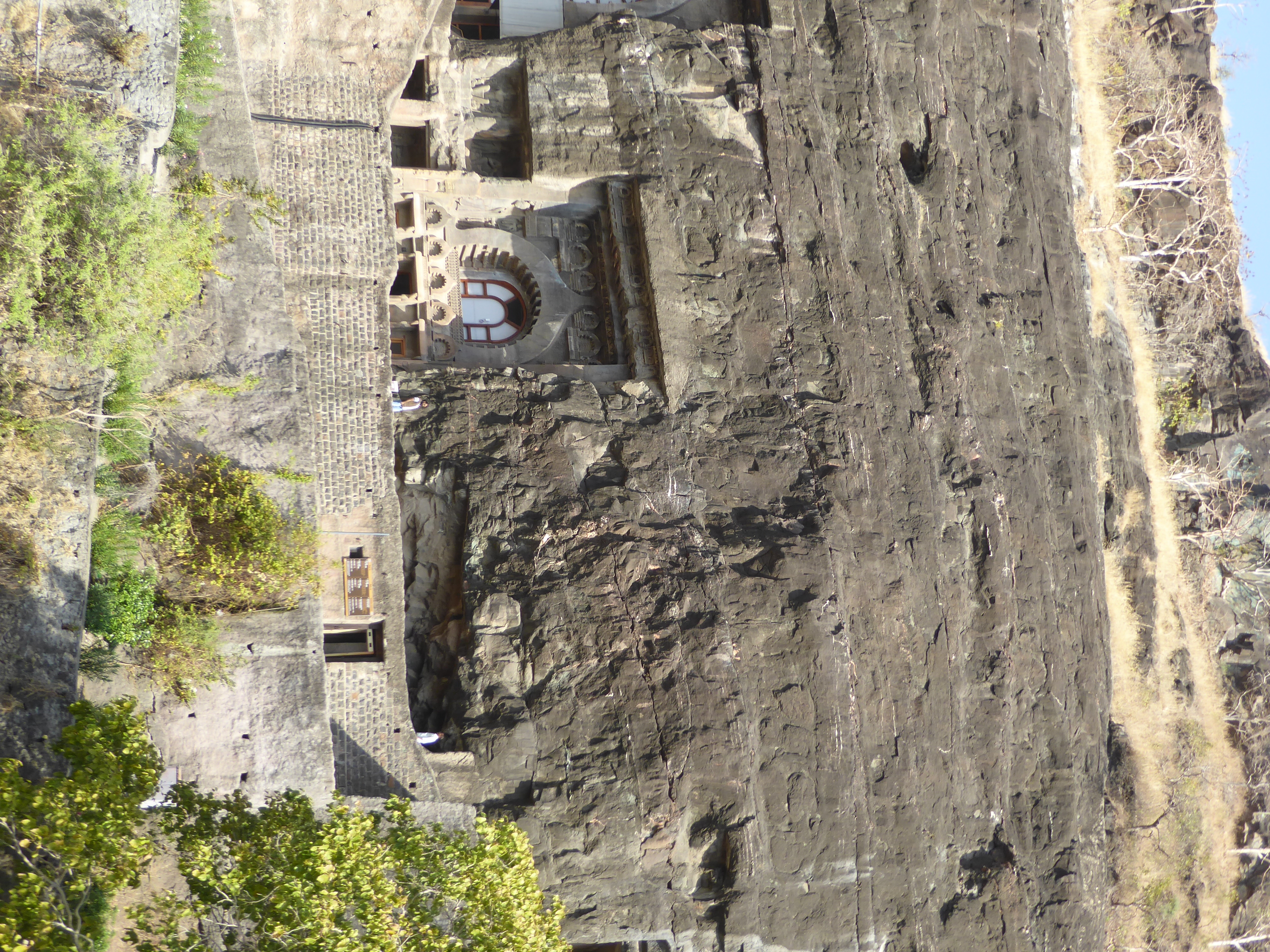 That's Cave 9, and the door in the wall below it leads to the ticket office for people entering by coming down the canyon wall as we have. T