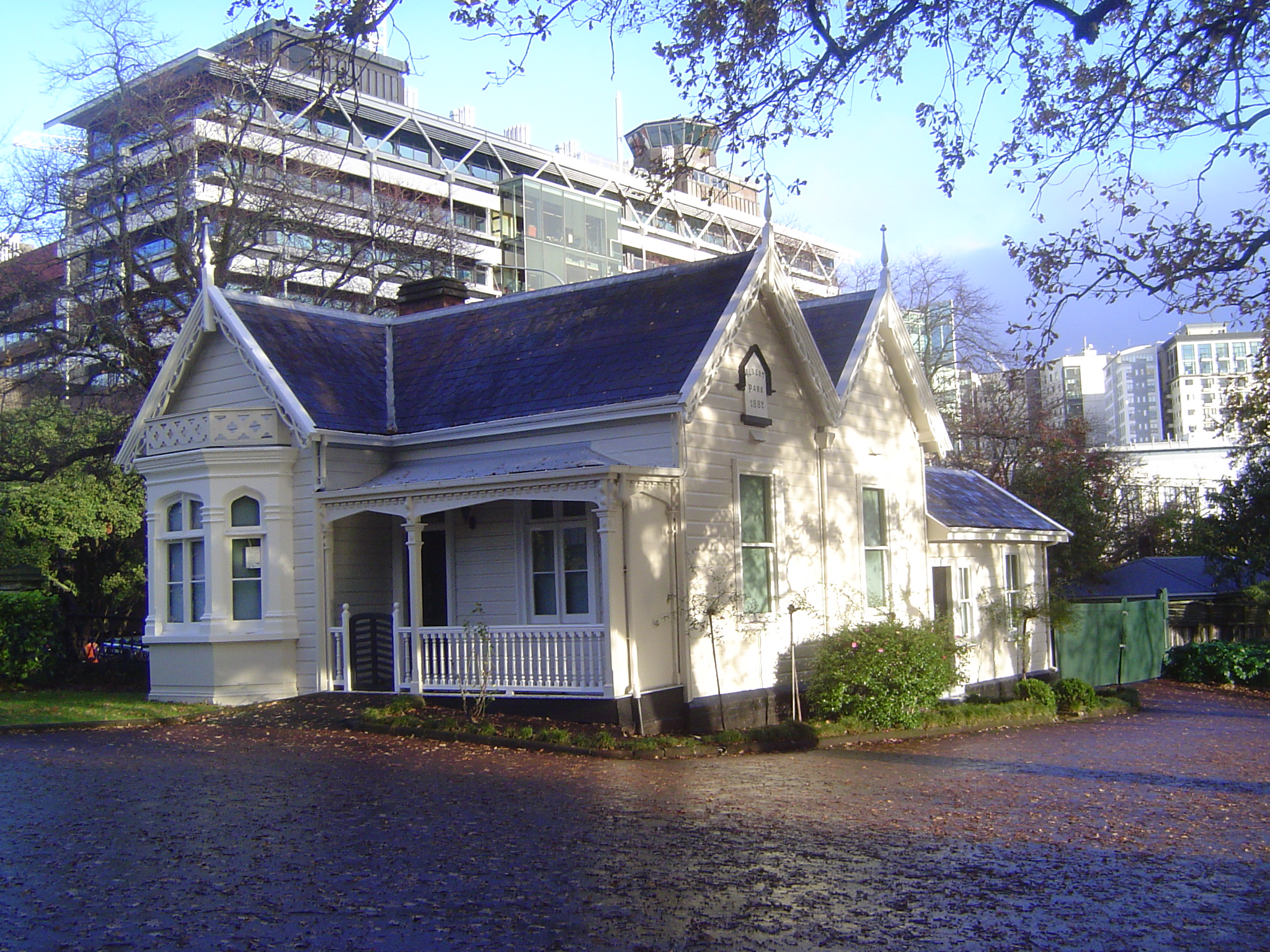 Parks in those days needed fulltime gardeners, and Slater in 1882 provided this gardener's cottage at the edge of the park. The longtime occ