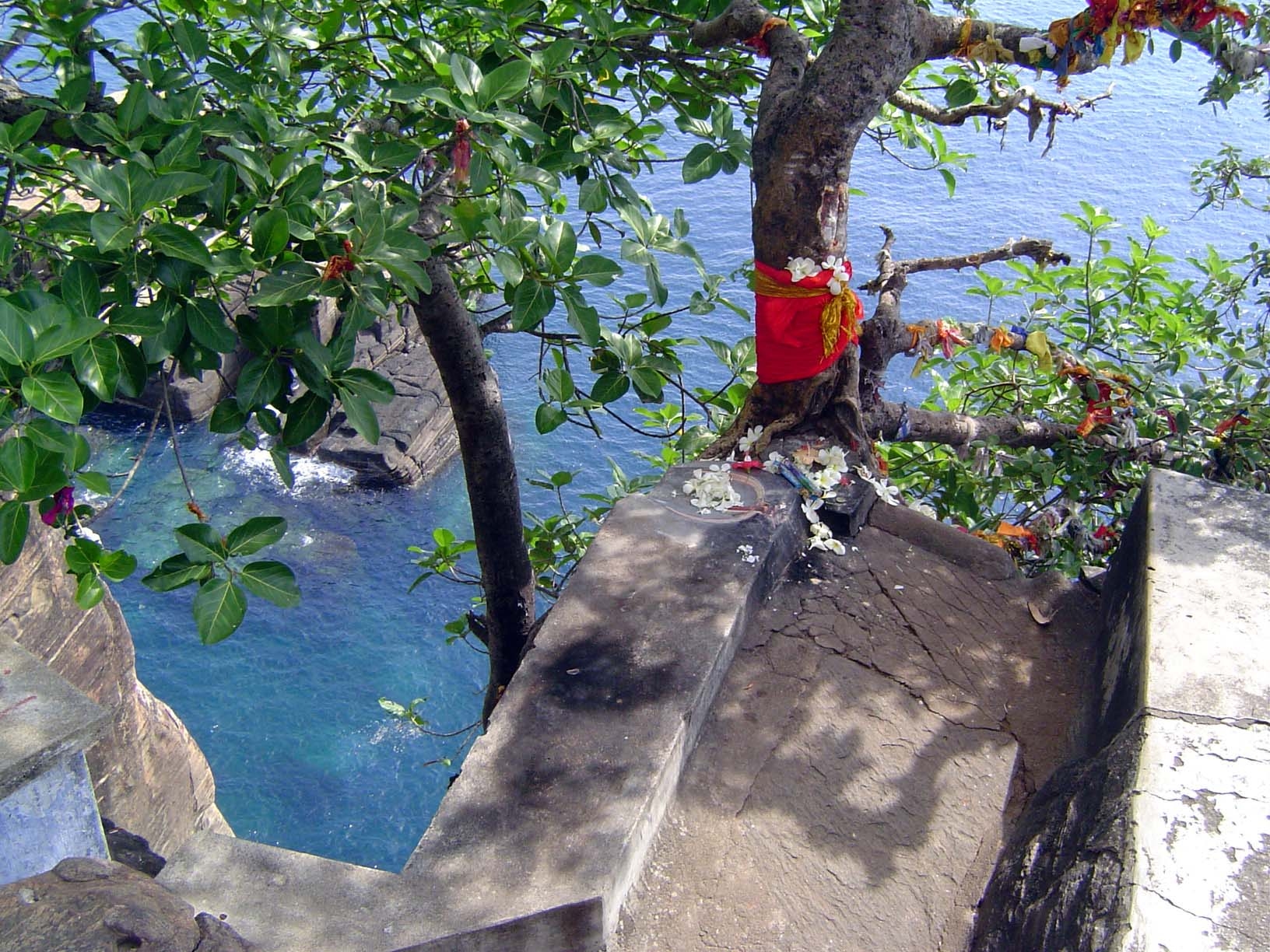 This is Tamil country. Hence the Hindu shrine atop the cliff.