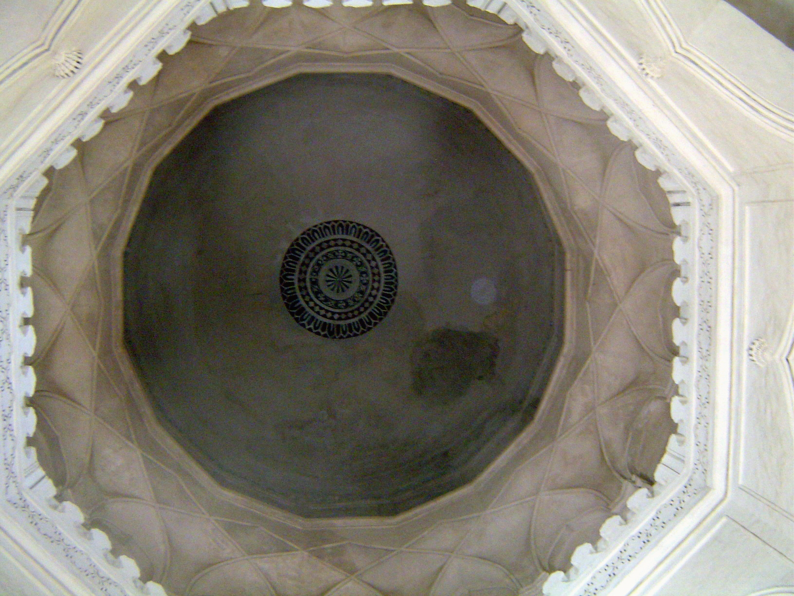 The dome of Muhammad's tomb, seen looking upward from inside.