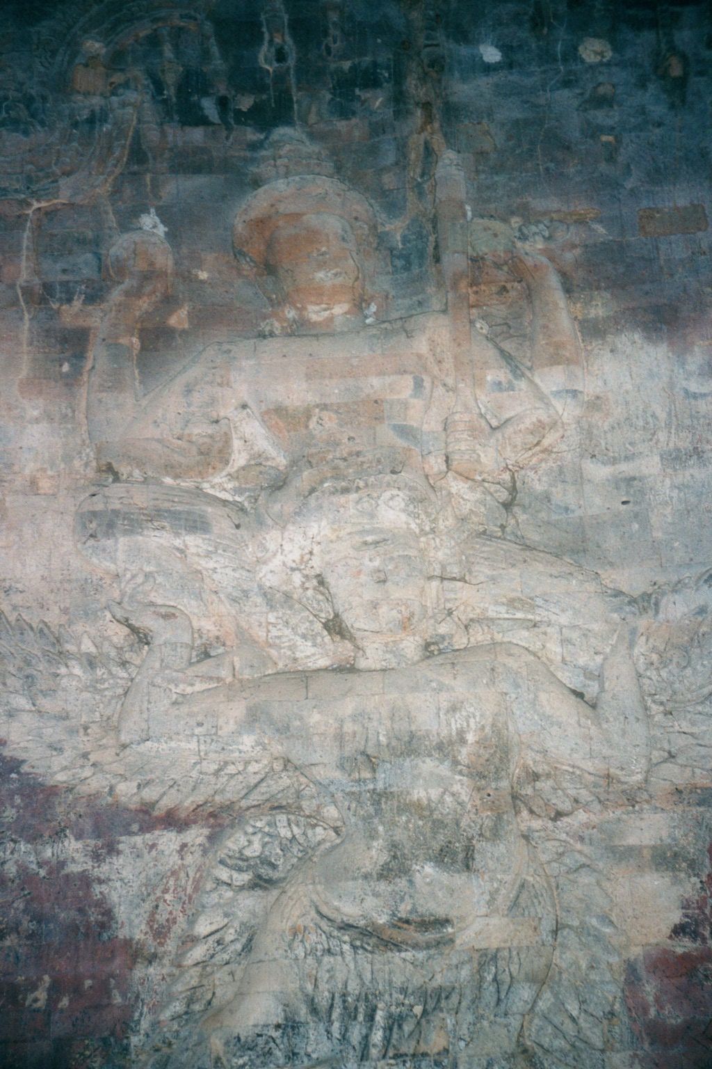 Vishnu riding Garuda.