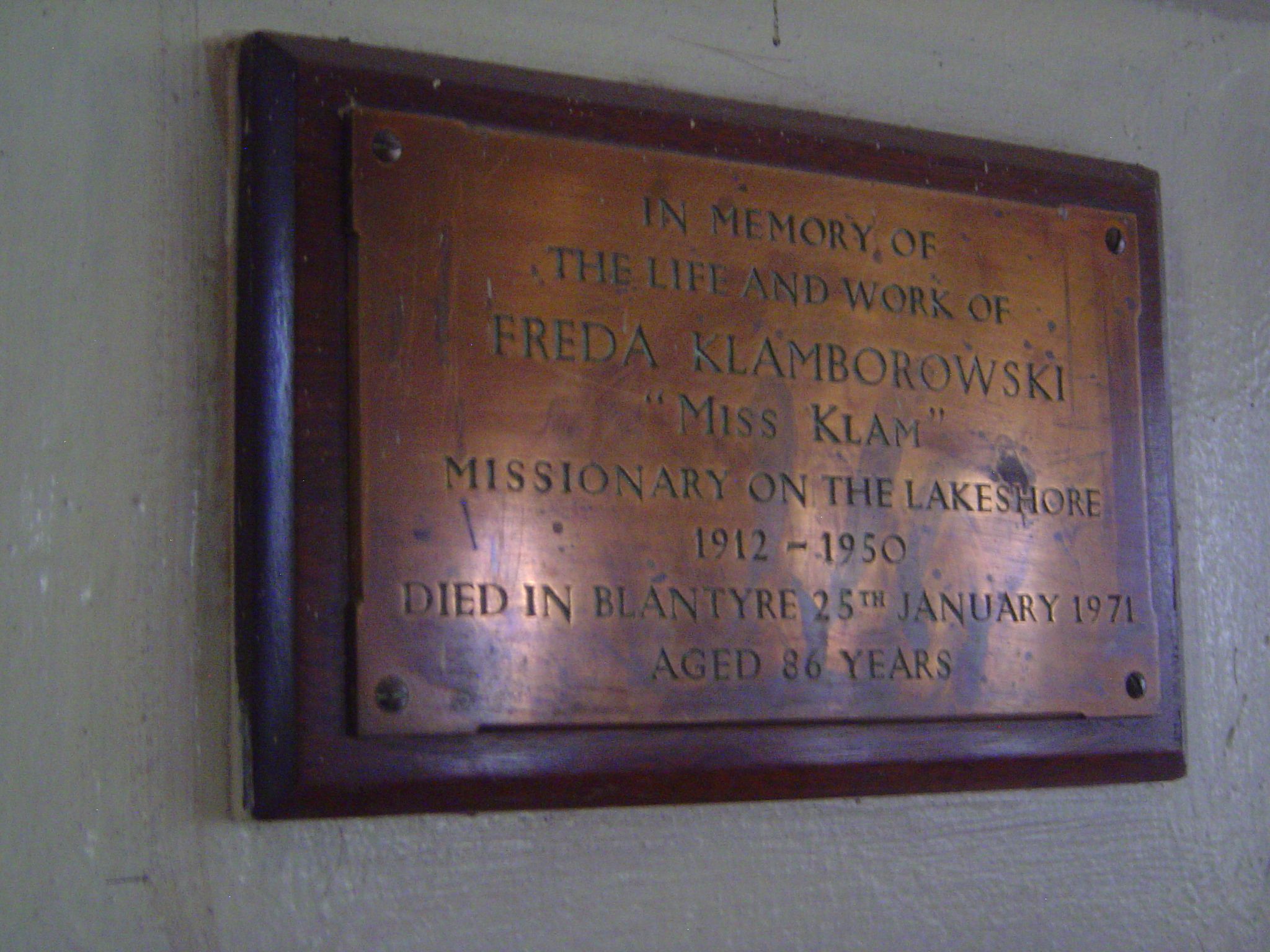 Commemorating another missionary.