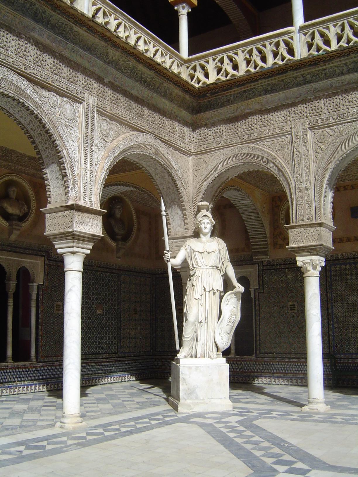 A touch of eclecticism: Athena and the genuine article, too, straight from the 5th century B.C. stands in front of an arcade that comes equa
