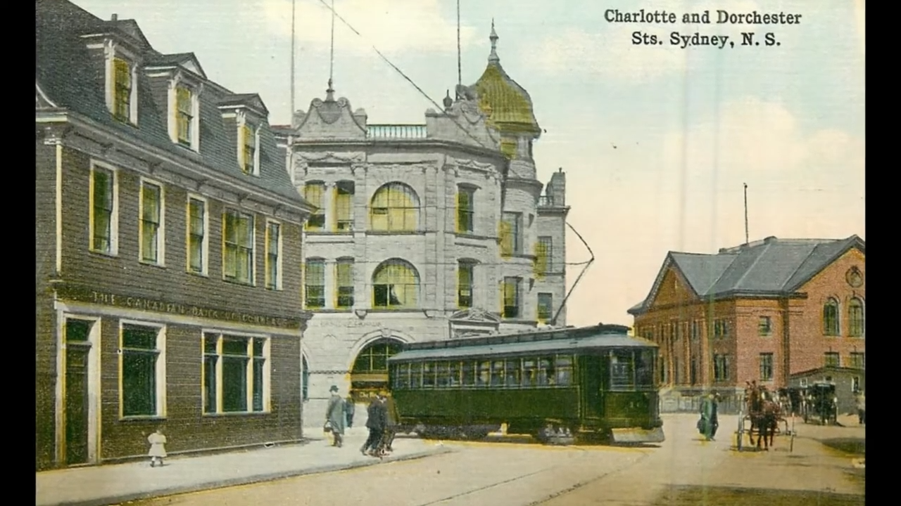 By 1900, downtown Sydney had joined Halifax, Truro, and New Glasgow as places built to last.  This streetcar assuming that it's heading arou