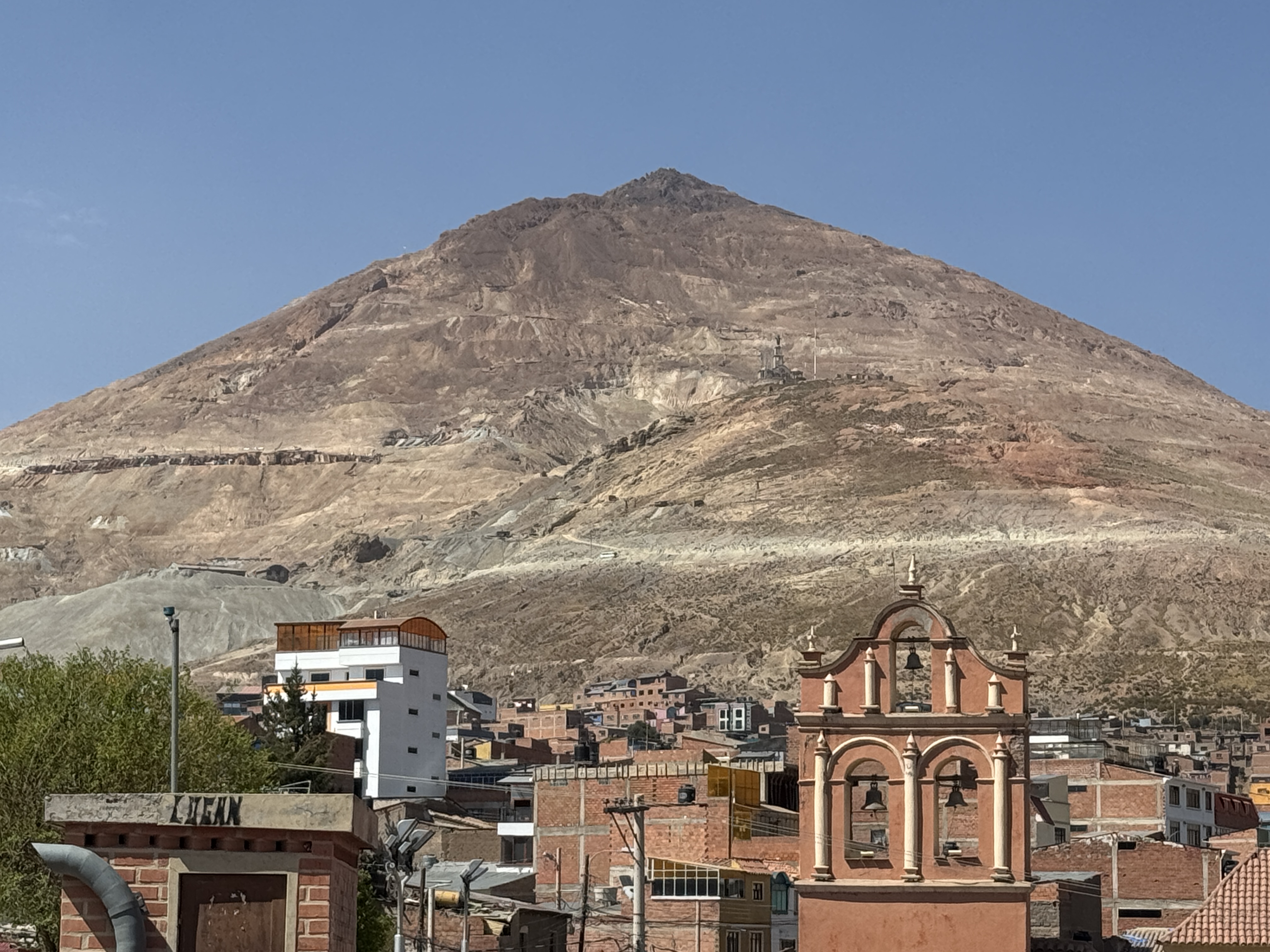 Here's Cerro Rico seen from approximately the corner where the procession turned on its way down to the cathedral.