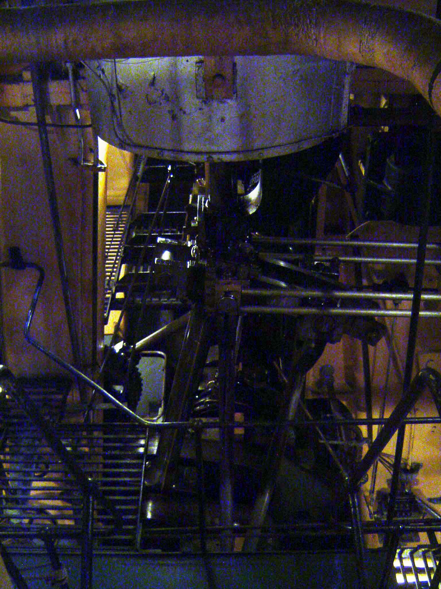The piston stroke was downward from the cylinder at the top.
