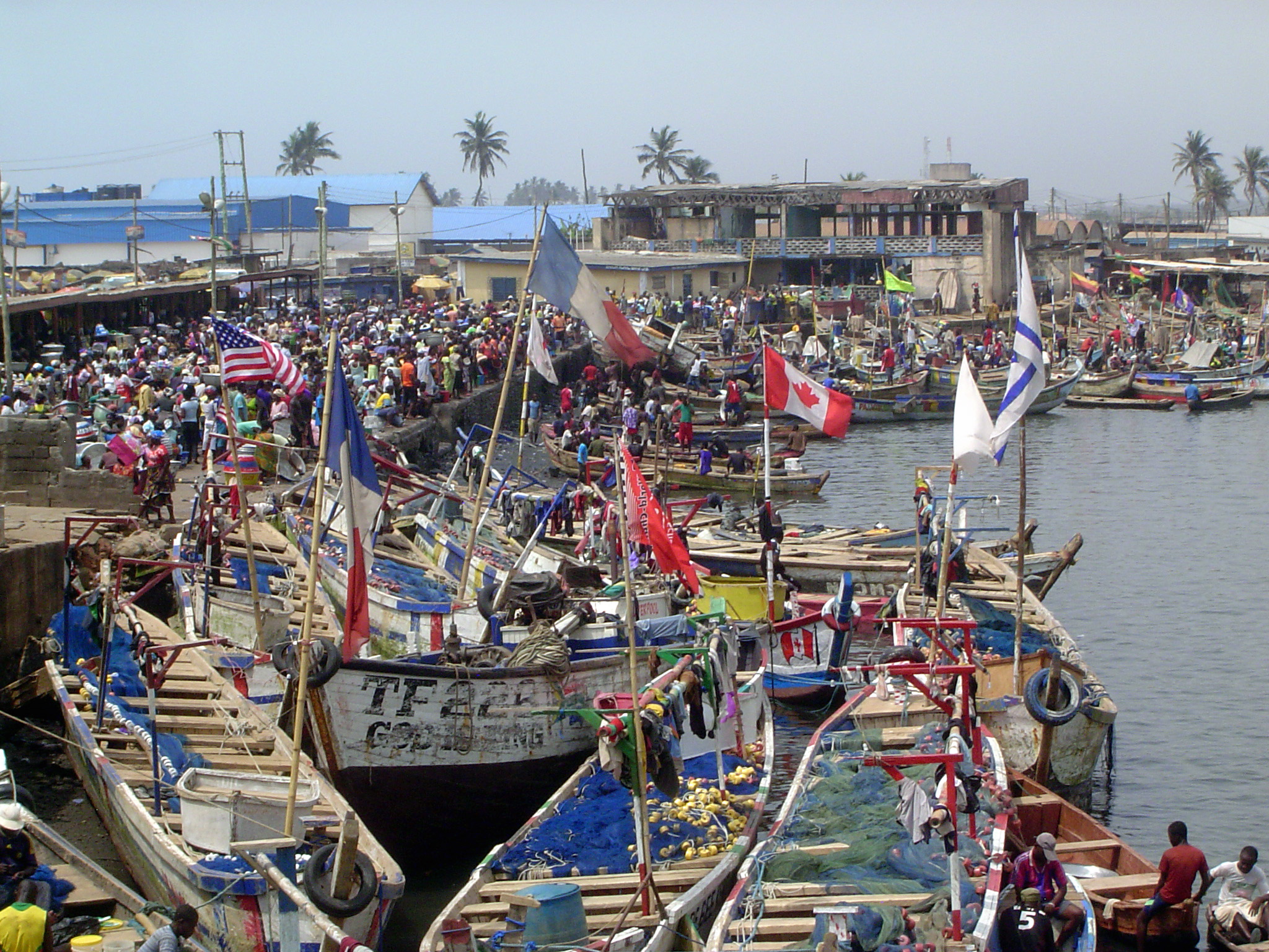 Far and away the most colorful spot in Elmina, and perhaps in Ghana as a whole, is the fabulous fishing harbor that hugs the castle. Canadia
