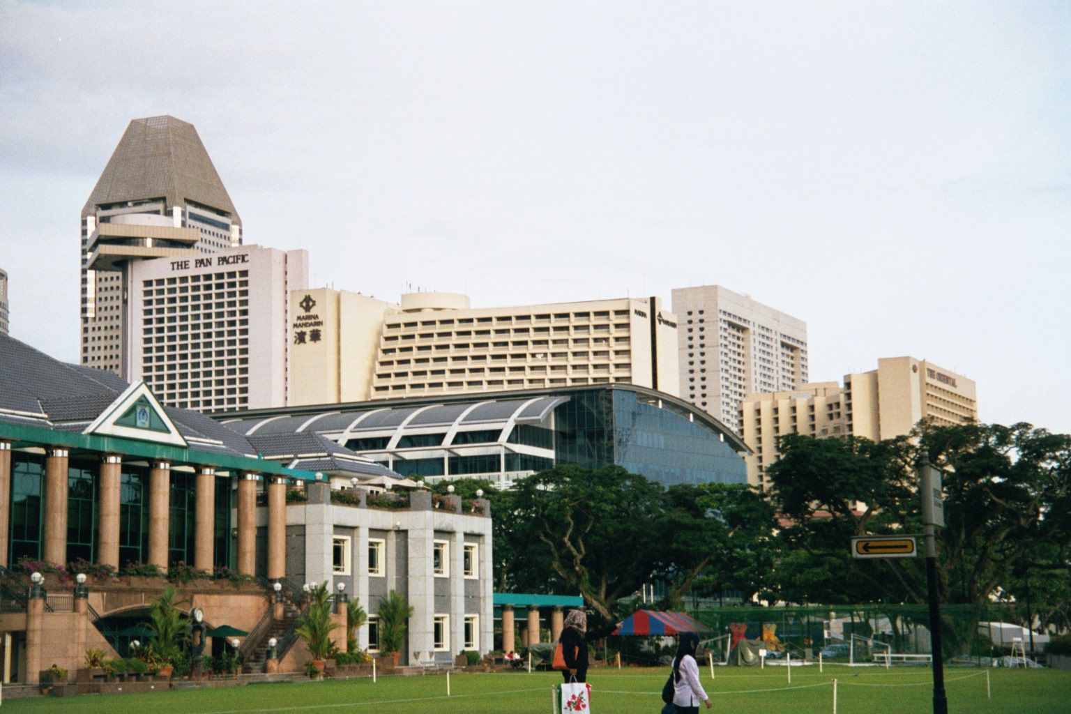 Leisure? Here's a bit of the Singapore Cricket Club, which is backed up by a string of hotels along the marina.