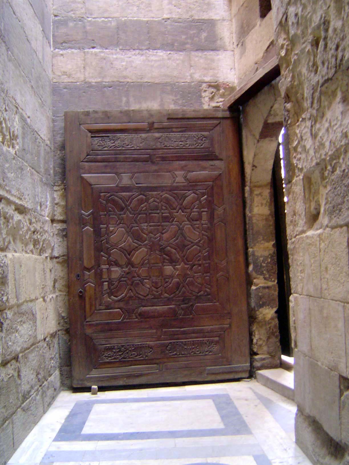Entrance to the Barquq complex, with a typically bent entrance.