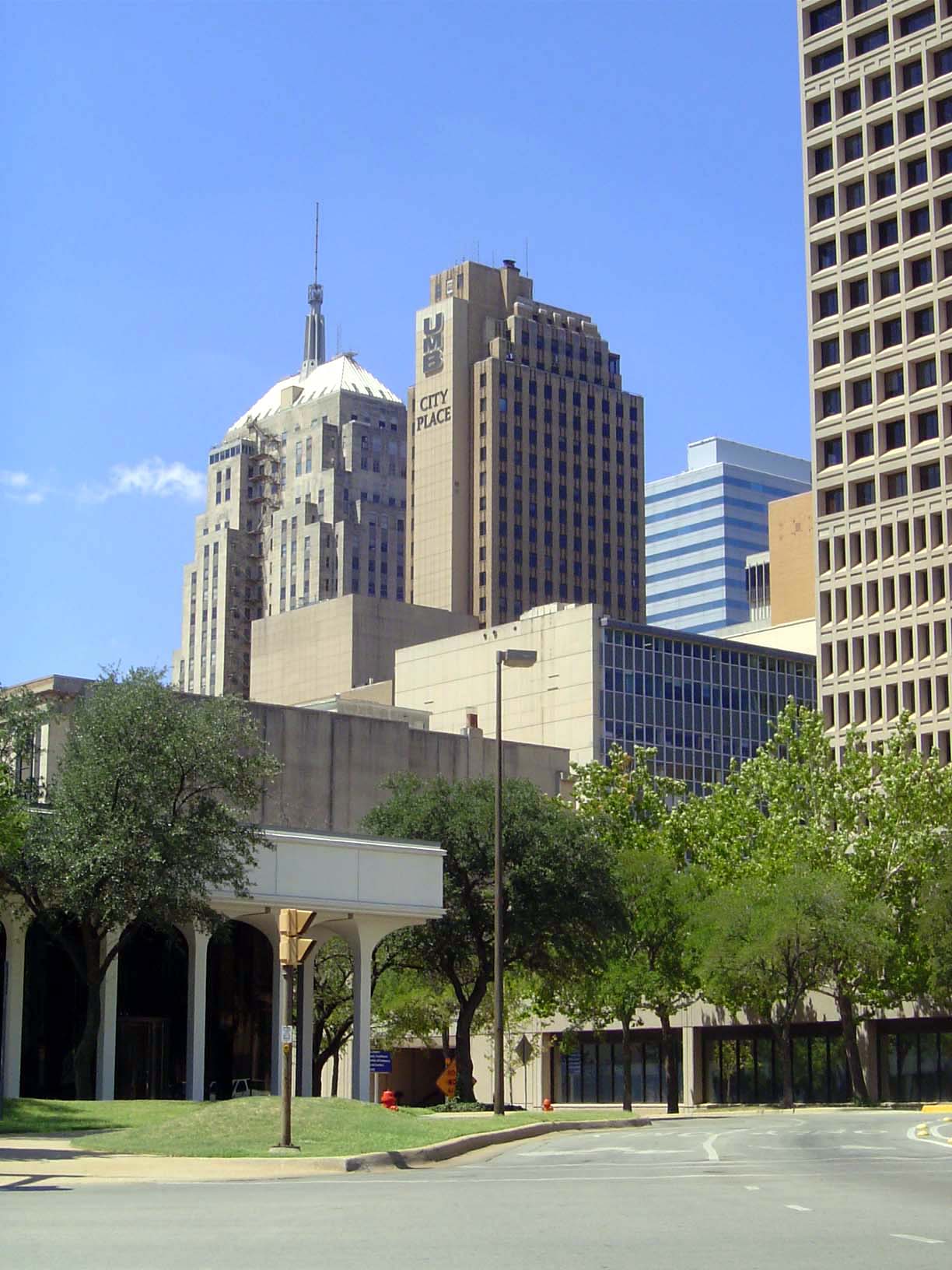 From the northeast: First National, City Place, the Oklahoma Tower, and Kerr-McGee \SandRidge.