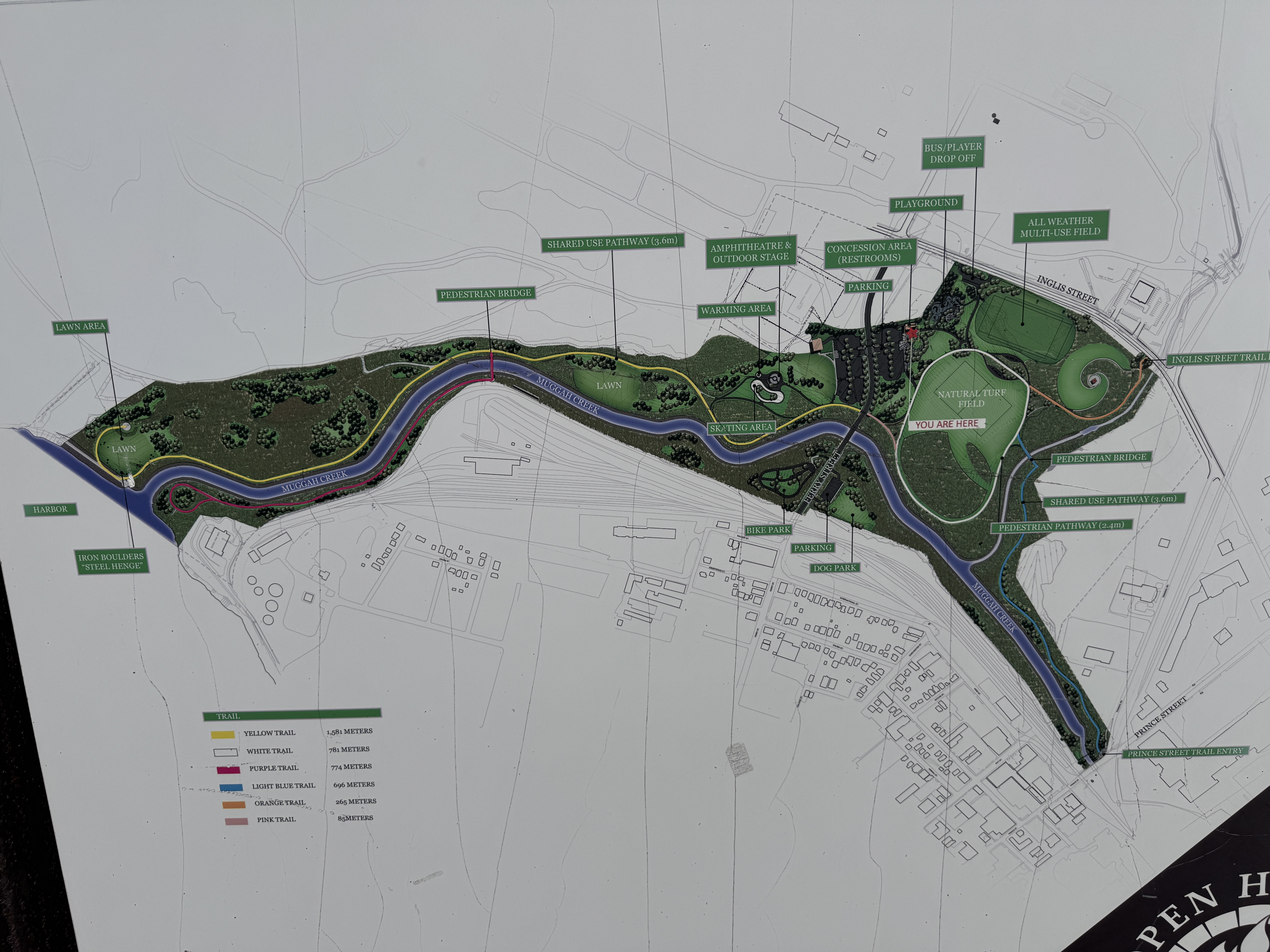 There's a map of the steel-mill turned park.