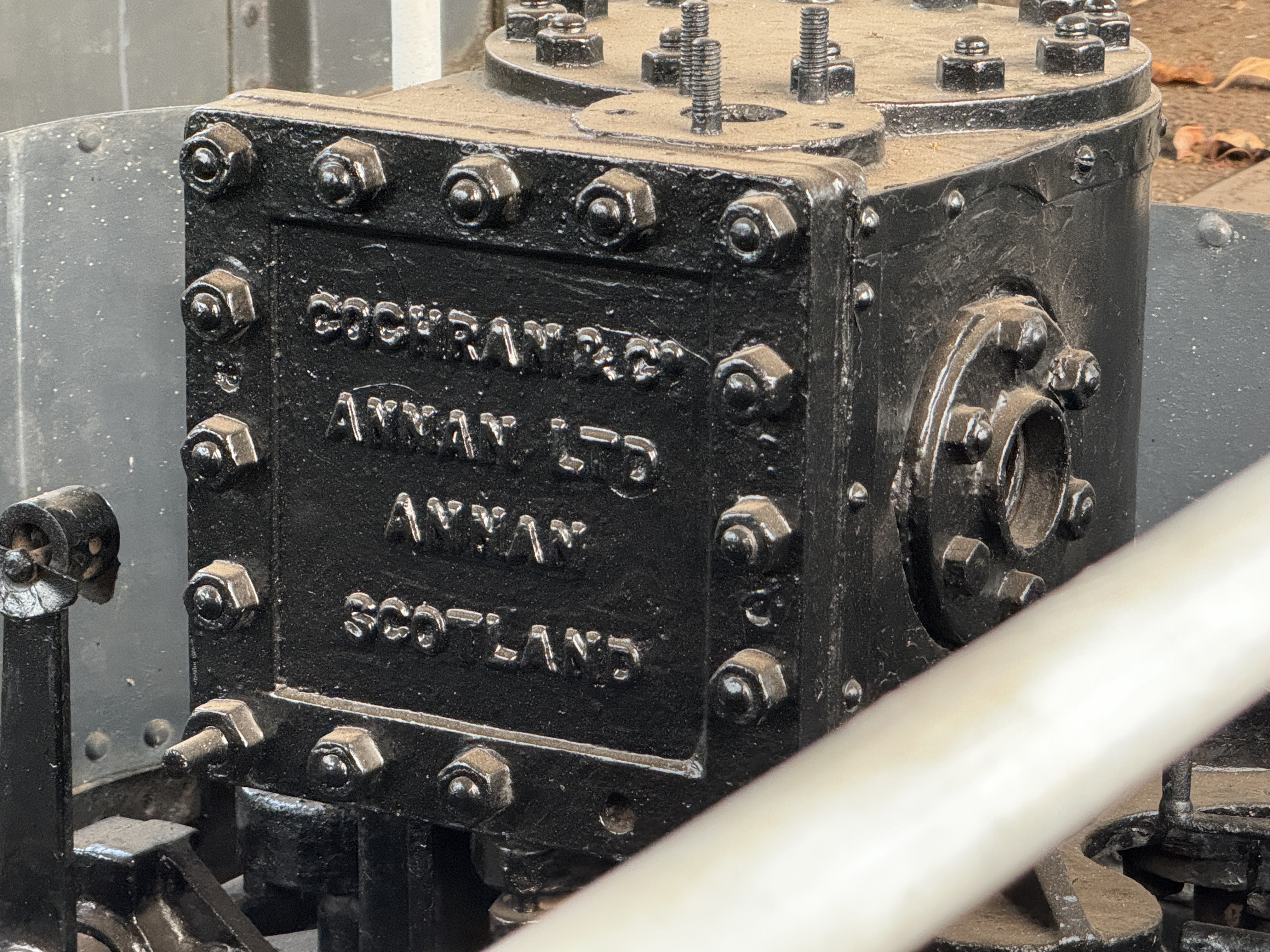 A bit of the ship's steam engine: Cochran of Annan, Scotland.