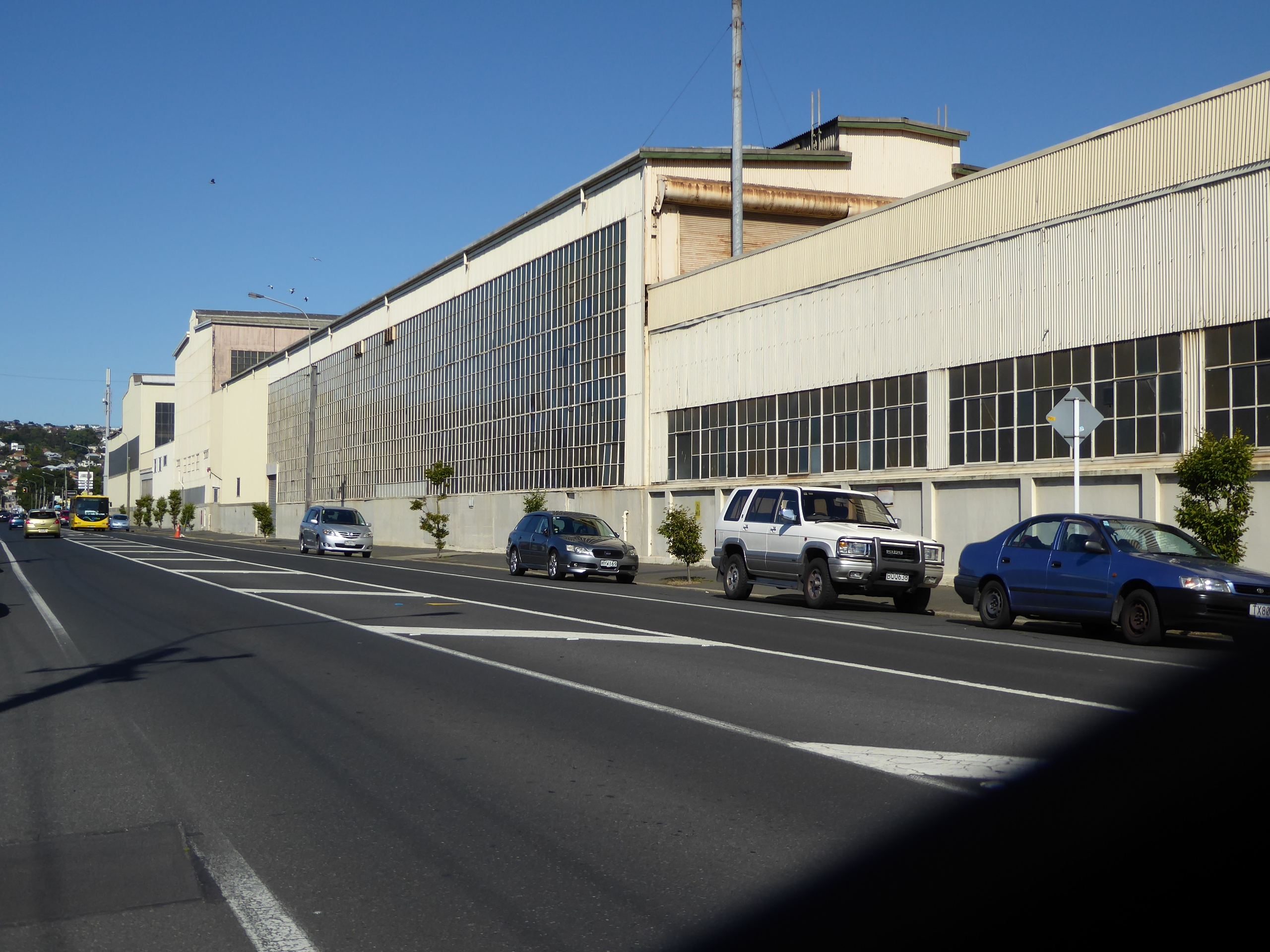 Along came railroads, and a mile to the south of the harbor you can still see the former Hillside Workshops of the New Zealand Railways Depa