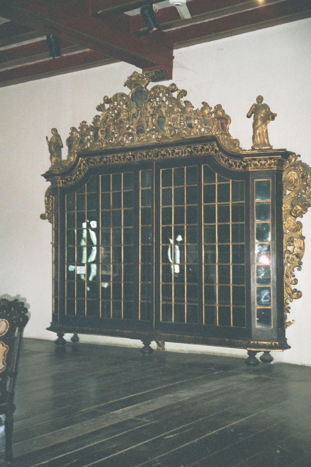 Upstairs, there's fine cabinetry, probably made by Chinese craftsmen.