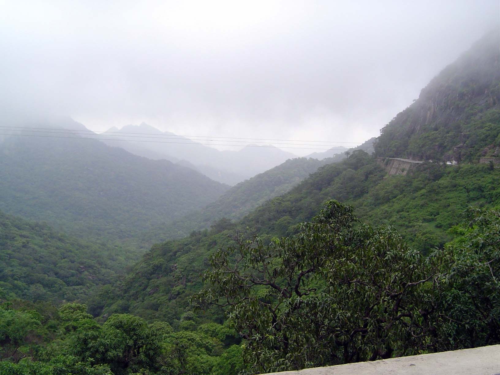 Climbing up the mountain road.