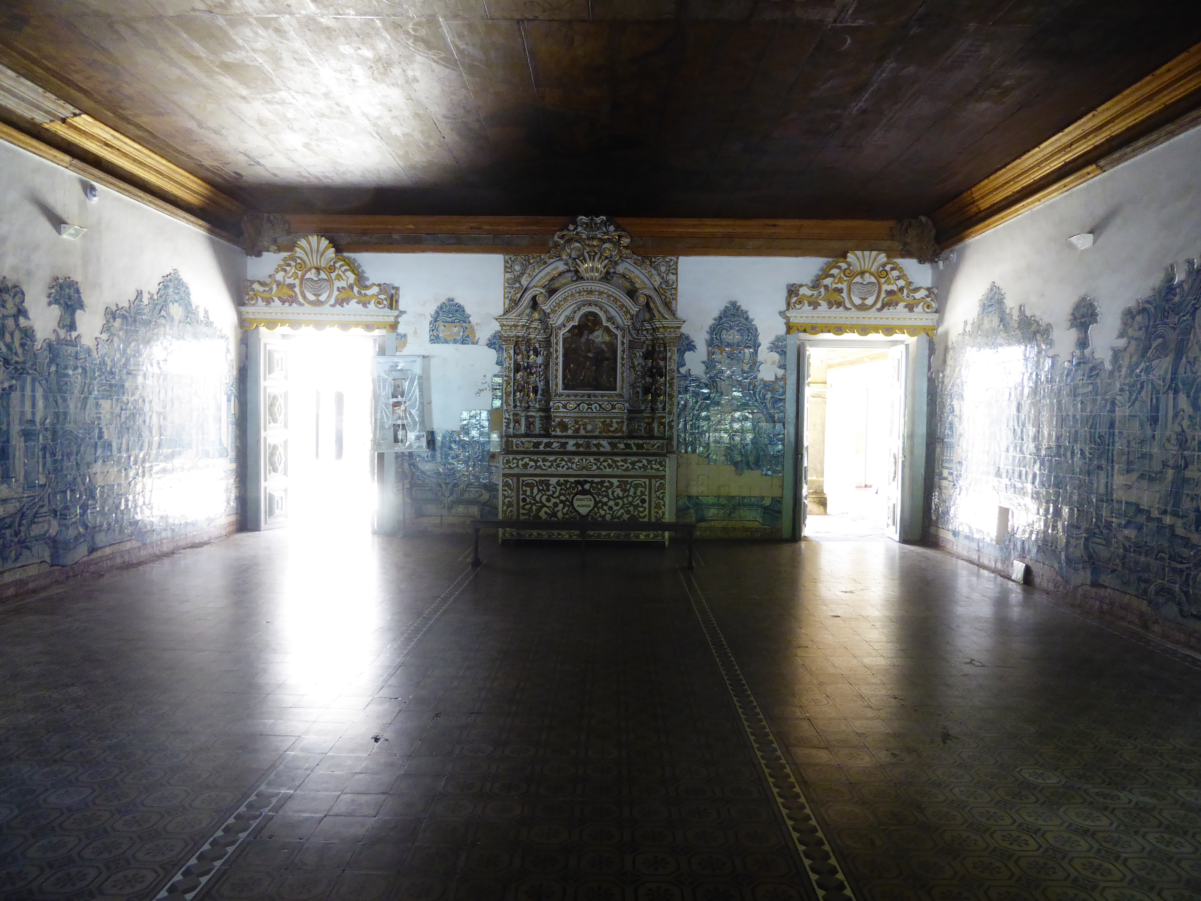 Blue tiles or azulejos were imported from the home country and used with prodigal abandon. They had the practical advantages of being easy t