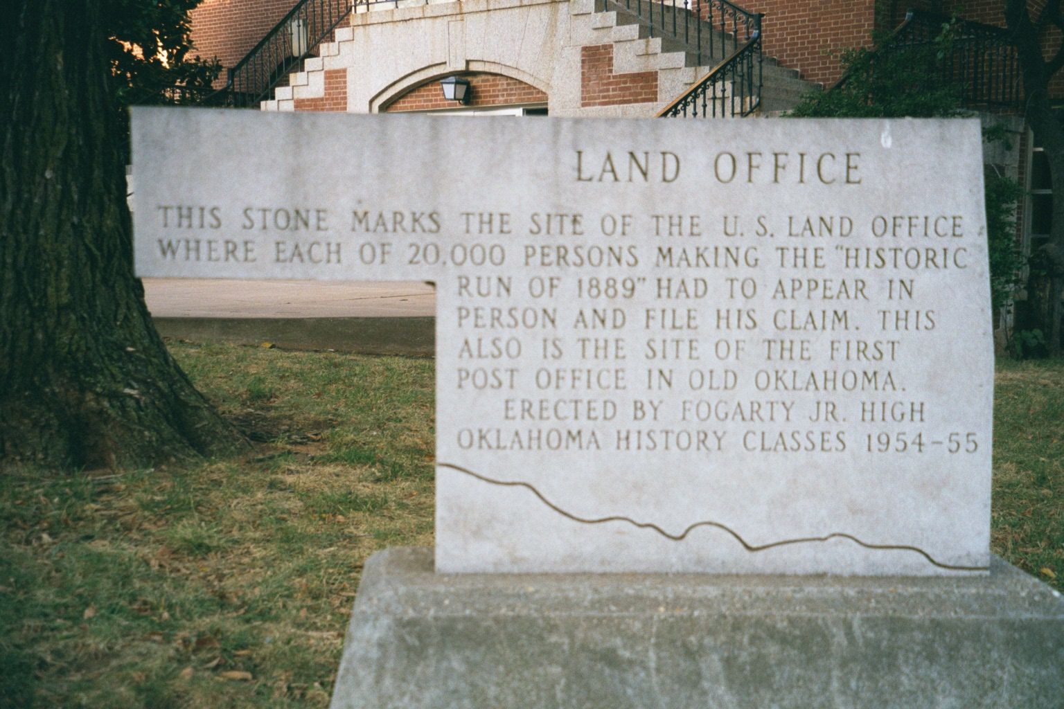 The town is on a bluff south of the Cimarron River, and the Santa Fe railway came along the edge of that bluff, perhaps three blocks behind