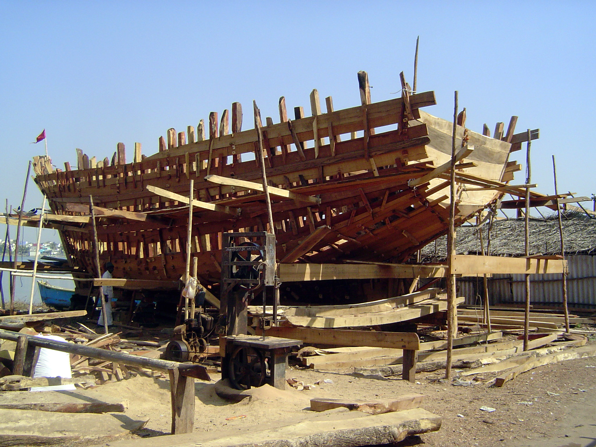 For another, the shipwrights here use electrical tools. Not in Zanzibar.