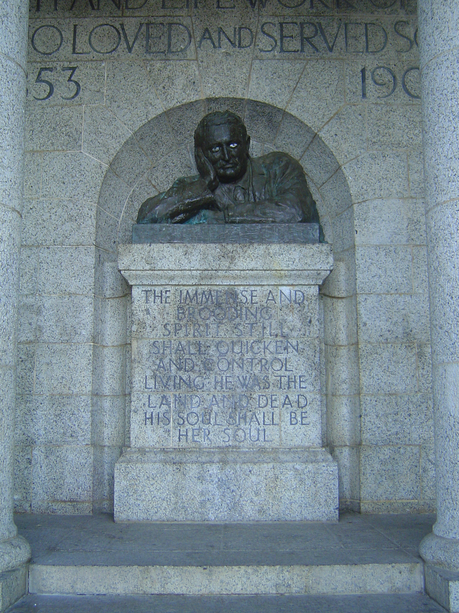 Creepy eyes? Once again, as with the statue of Rhodes in Cape Town's Company Gardens, somebody has targeted the wicked imperialist. The bust