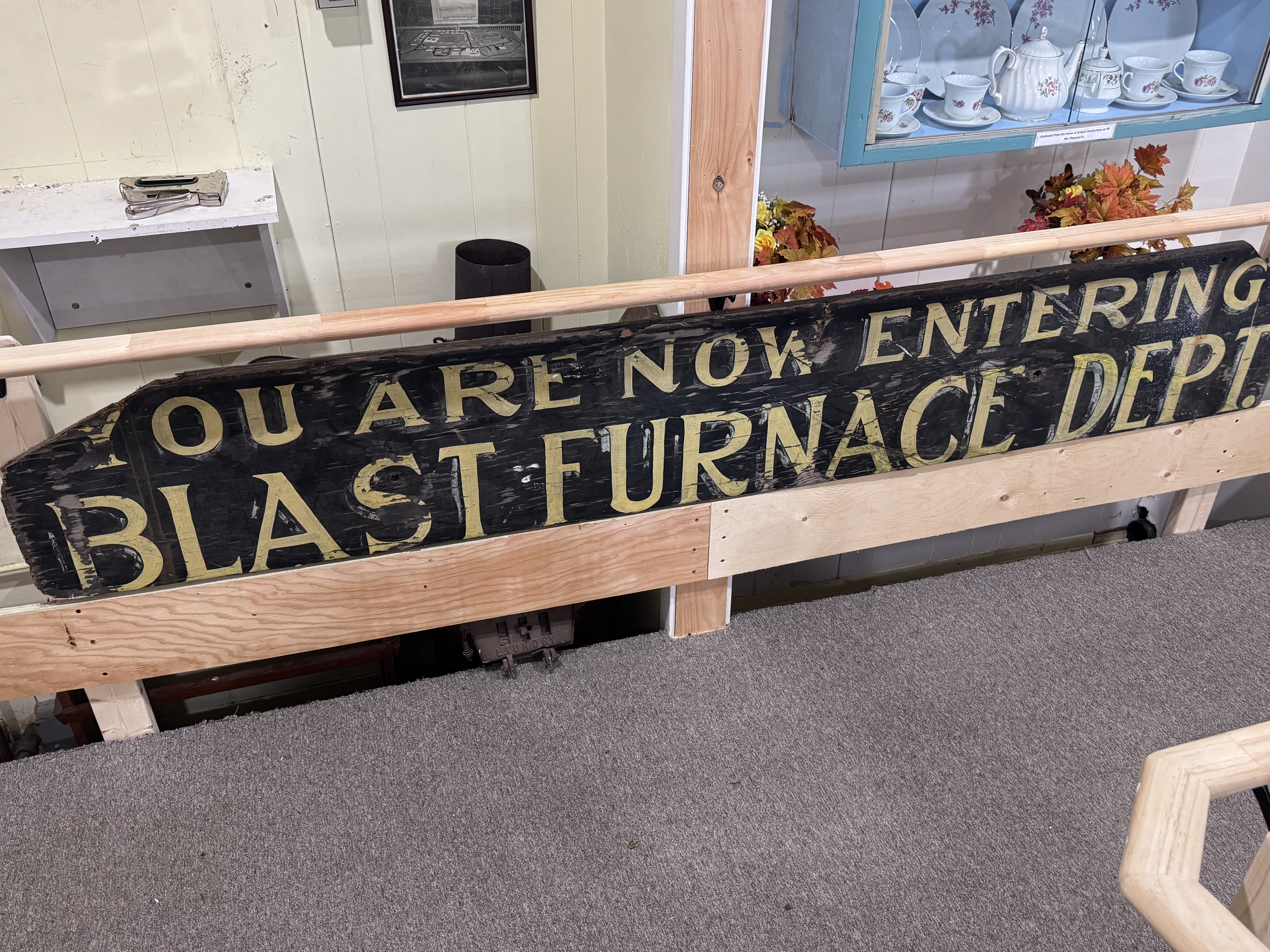 And here's a sign that some sentimental oldtimer picked up and gave to the Whitney Pier Historical Society Museum, which another story occup