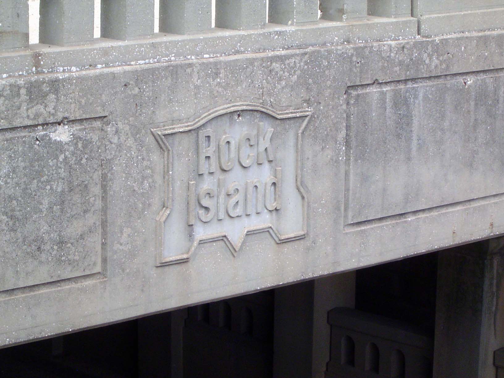 Sign on a bridge.