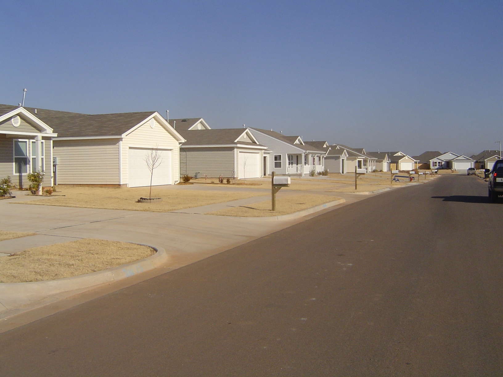 It looks like this—a lot like Levittown in the 1940s—but this is Poppy Grove, on Normans' north side.