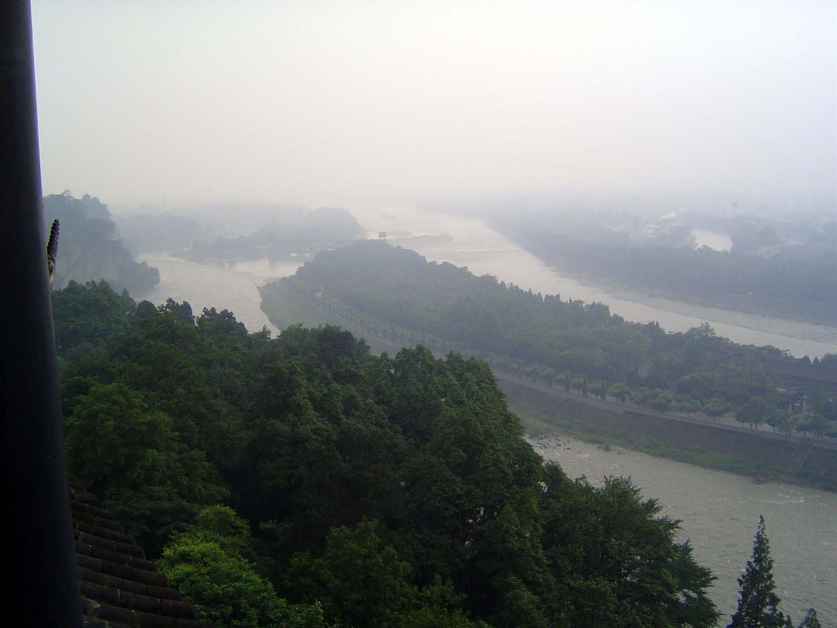 From the hillside.
