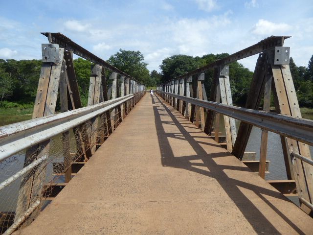 Sissy stuff: this bridge is a Callender-Hamilton prefabricated truss. Its special appeal is that it requires no welding. The technology was