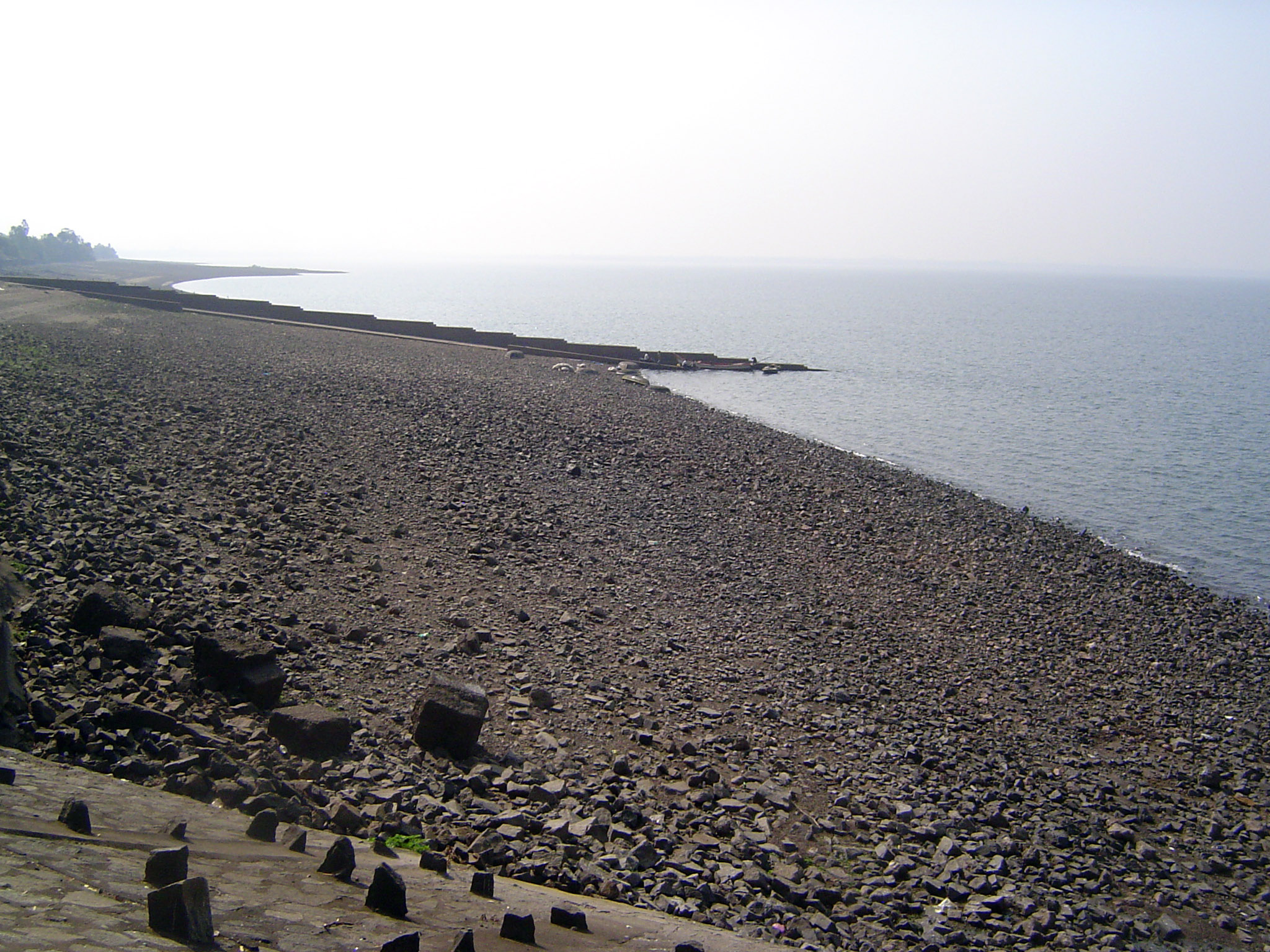 The reservoir has an annual fluctuation of about 60 feet. Here in January it's low, but in August it can be so full that water releases are