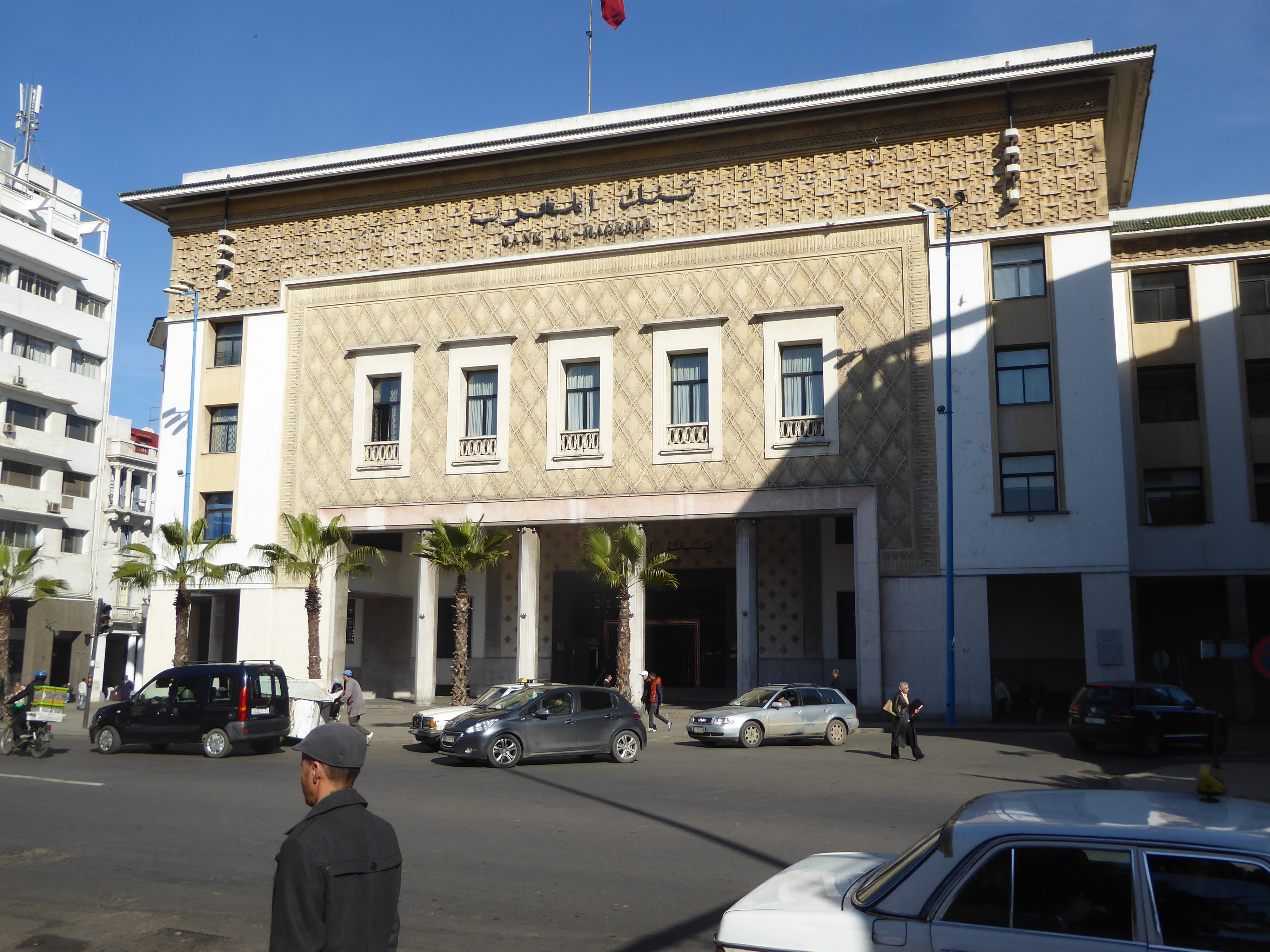 So was the State Bank of Morocco, designed by Edmond Brion and managing to maintains the severity of its siblings while ratcheting up the op