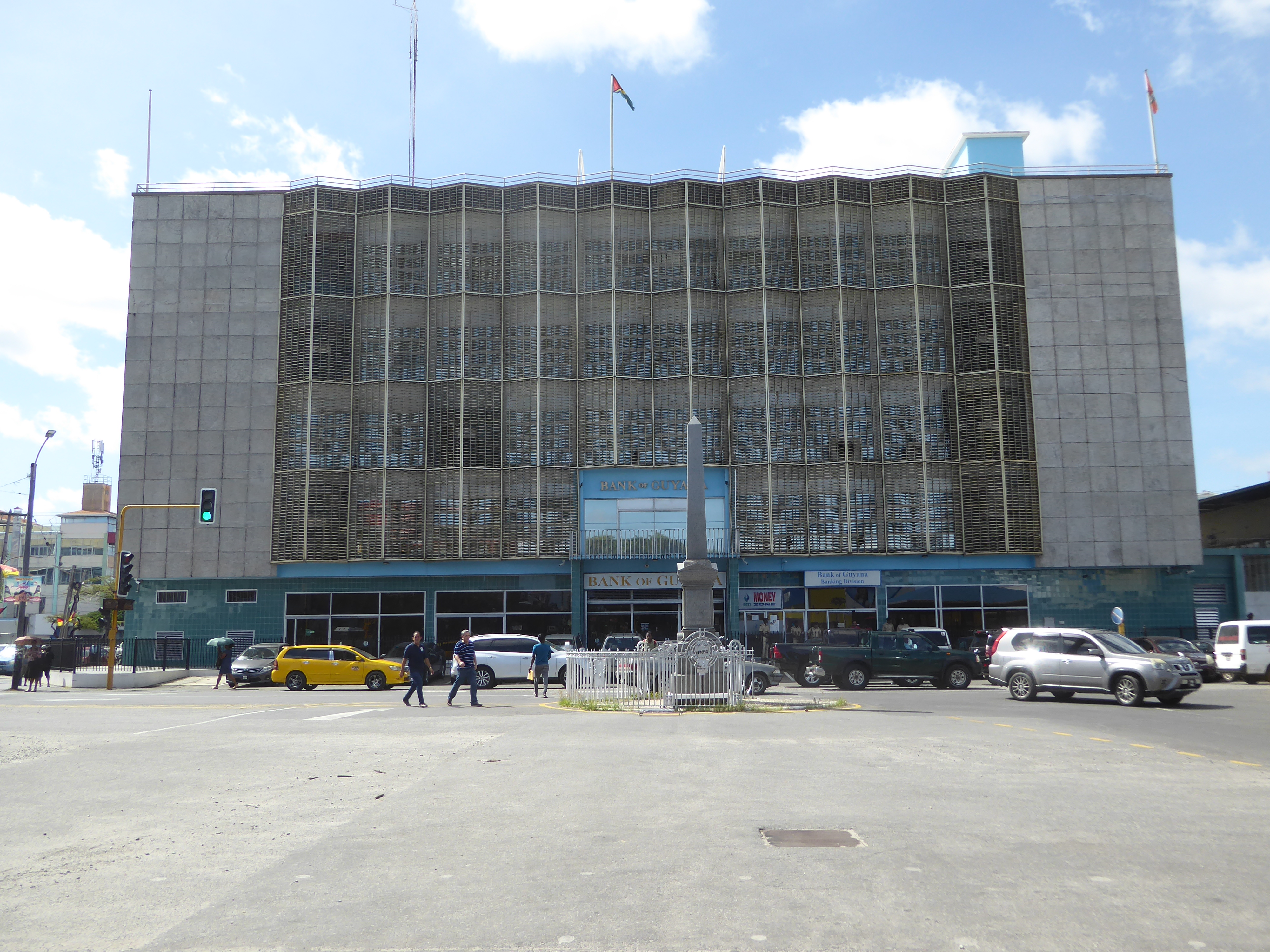 The Bank of Guyana rose on the site of the burned-out Assembly Hall. Pan American, some of whose planes on the Miami-to-Brazil route stopped