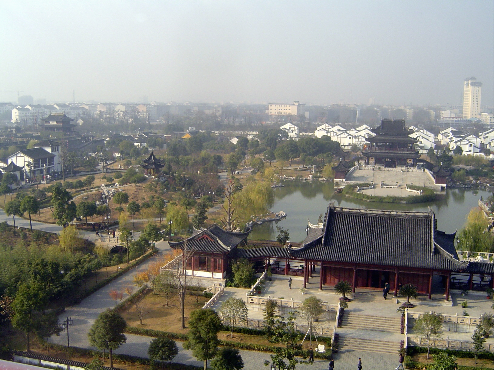 A view southwest, with Pan Men in the left middle distance.