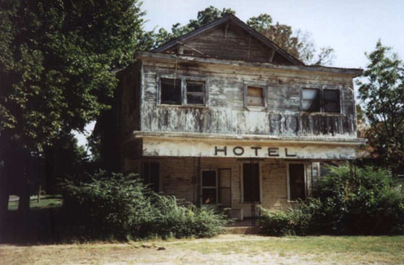 North a bit: an abandoned hotel in Comanche, population 1,600. The town is southeast of Lawton on U.S. 81, a major north-south arterial befo