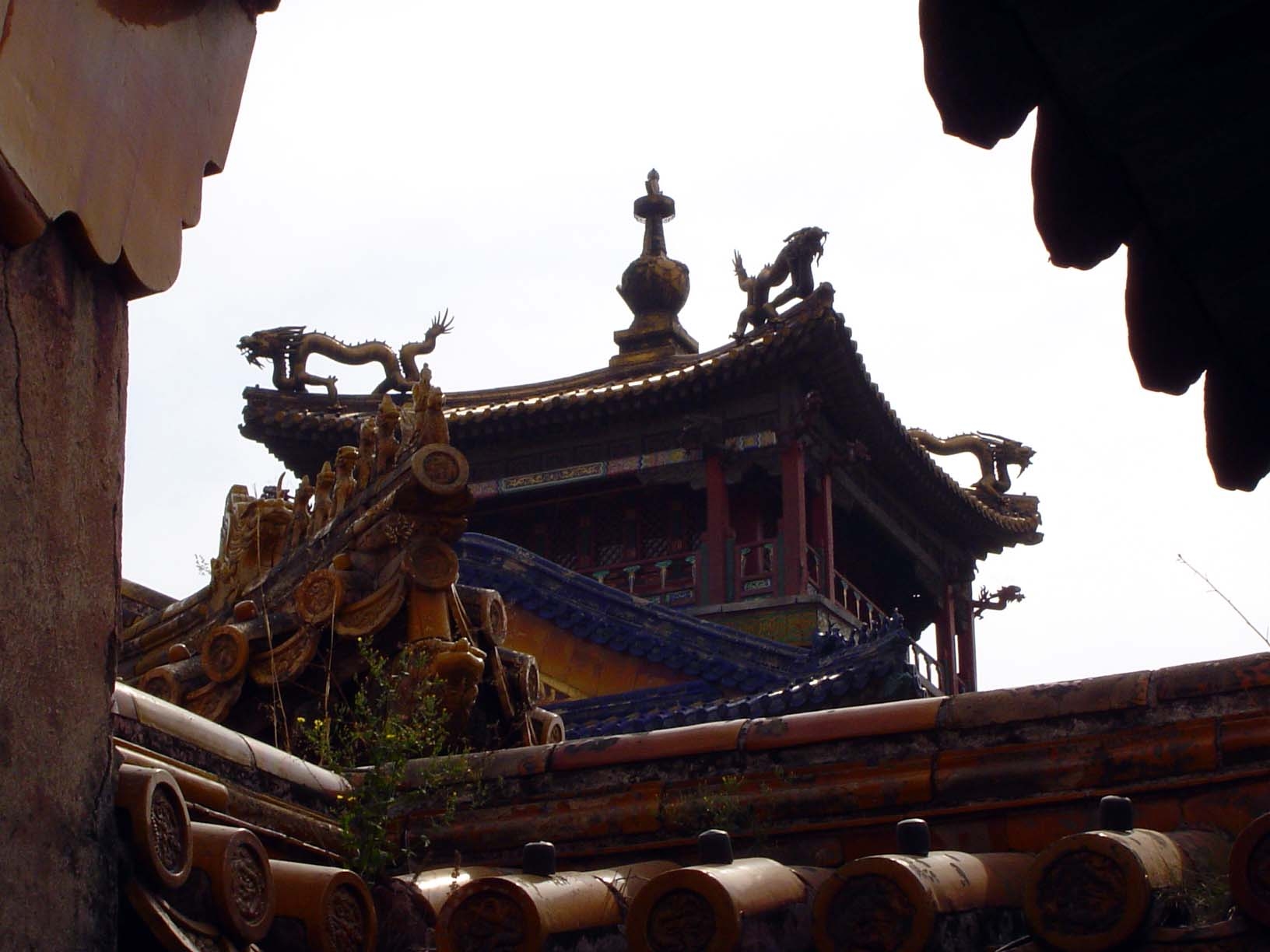 Every now and then you see something curious but inaccessible, such as this, the Pavilion of the Rain of Flowers, a Buddist temple Dafo on t