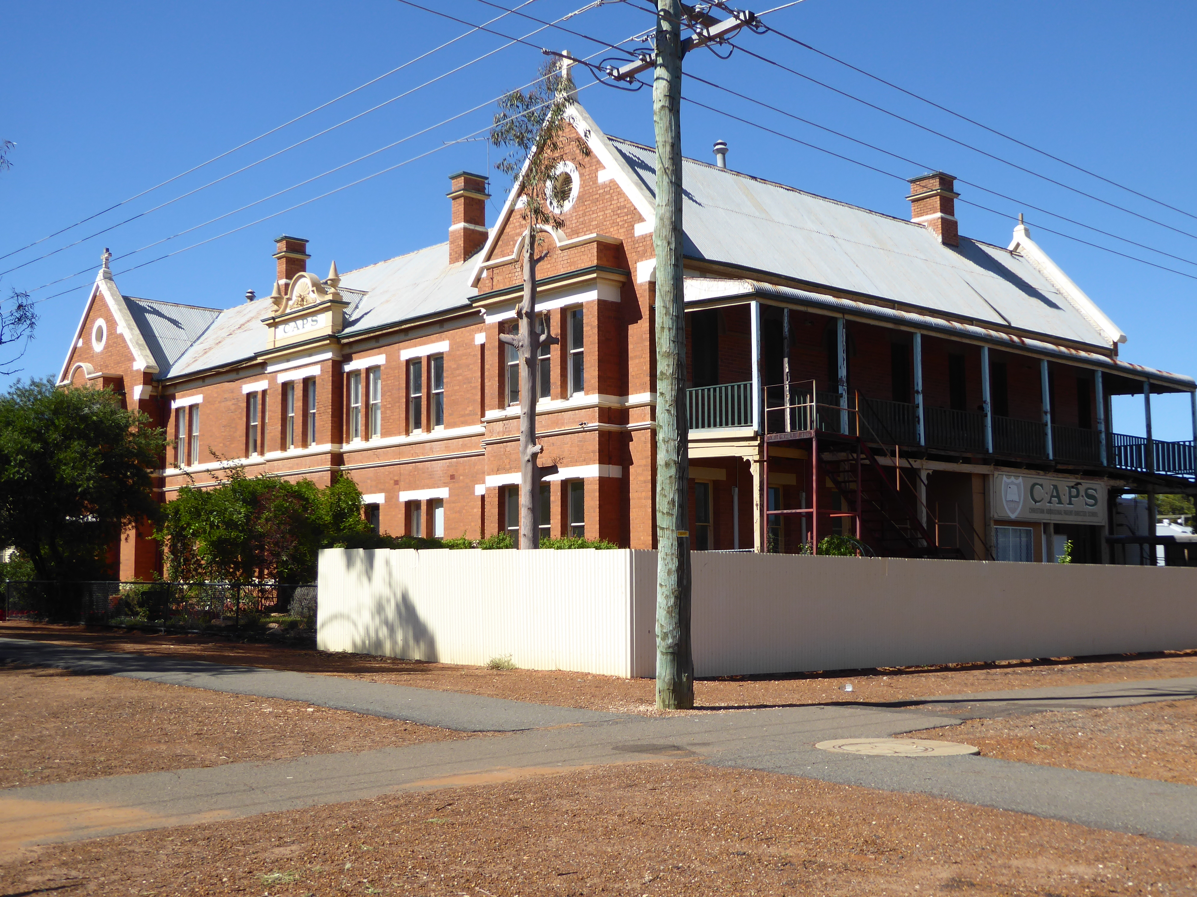 Now it's the Christian Aboriginal Parent-Directed School; formerly it was St. Anthony's Convent of Mercy, operated for 75 years by the Siste