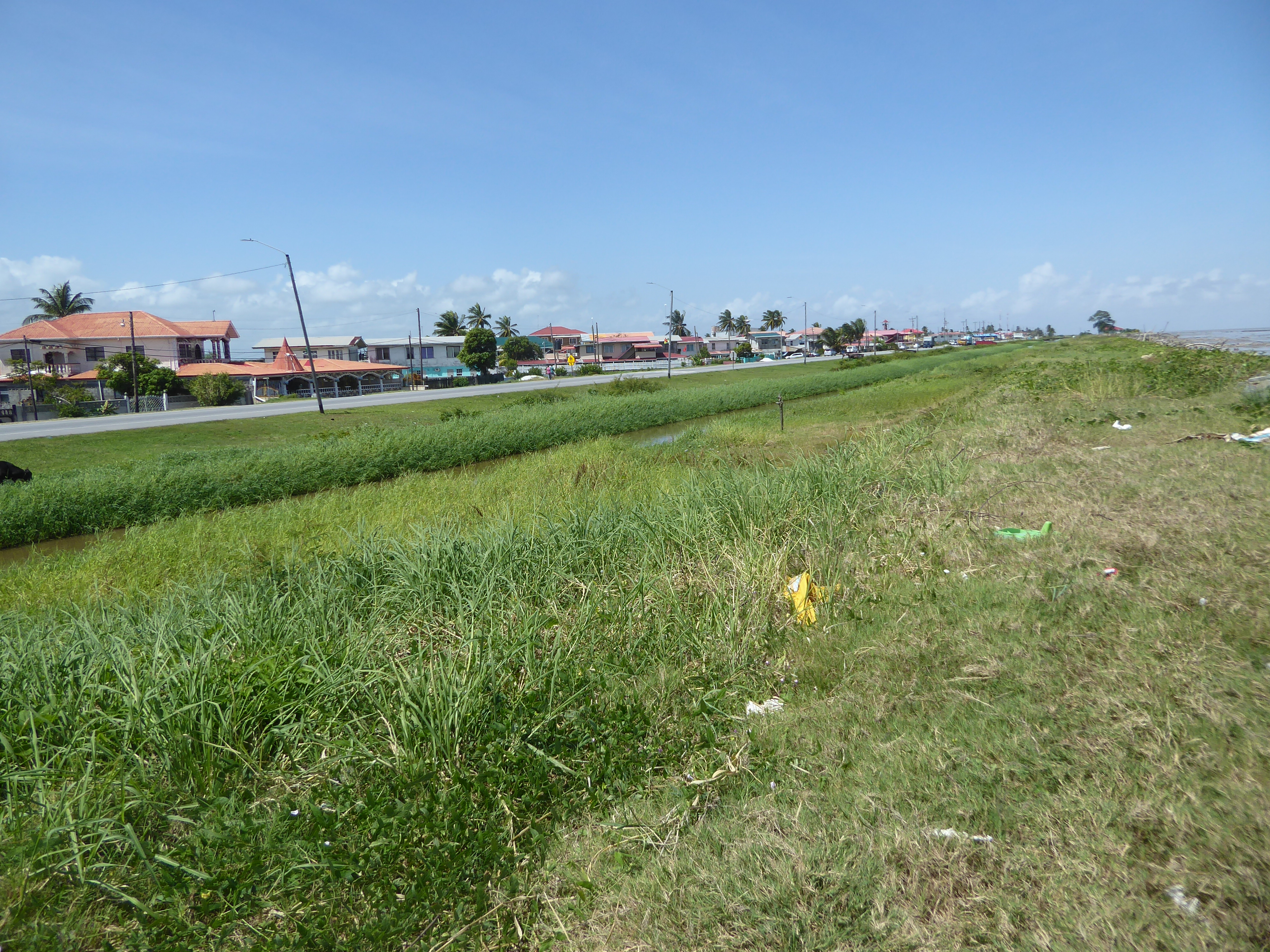 The same spot, but looking landward. Those houses would be in trouble without the wall.