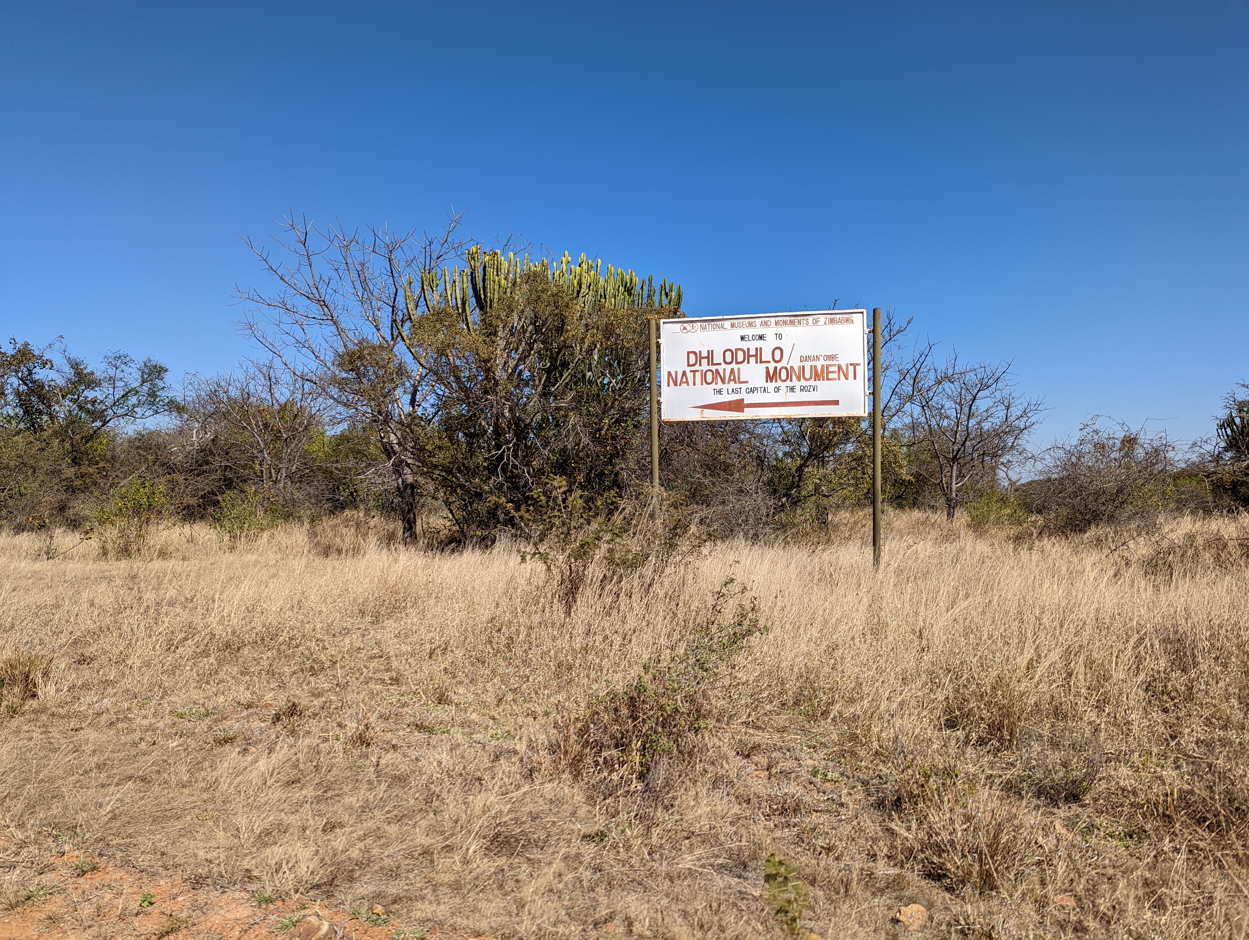 We've jumped 50 miles to the east. "Dhlodhlo" is the name of a local Ndebele leader in the 1880s. The actual name used by the Rozvi for this