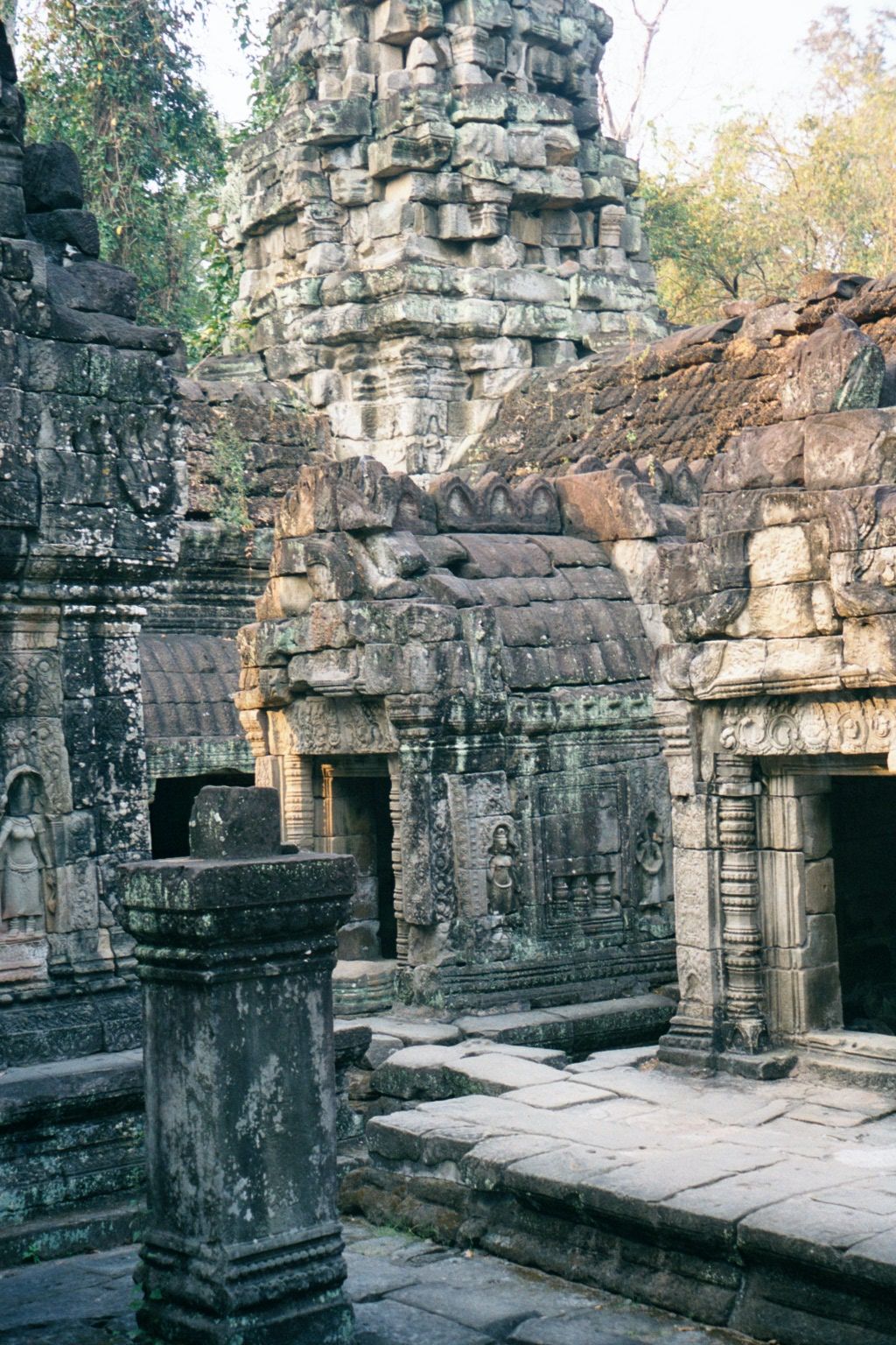 The sanctuary is surrounded by a cluster of small buildings.