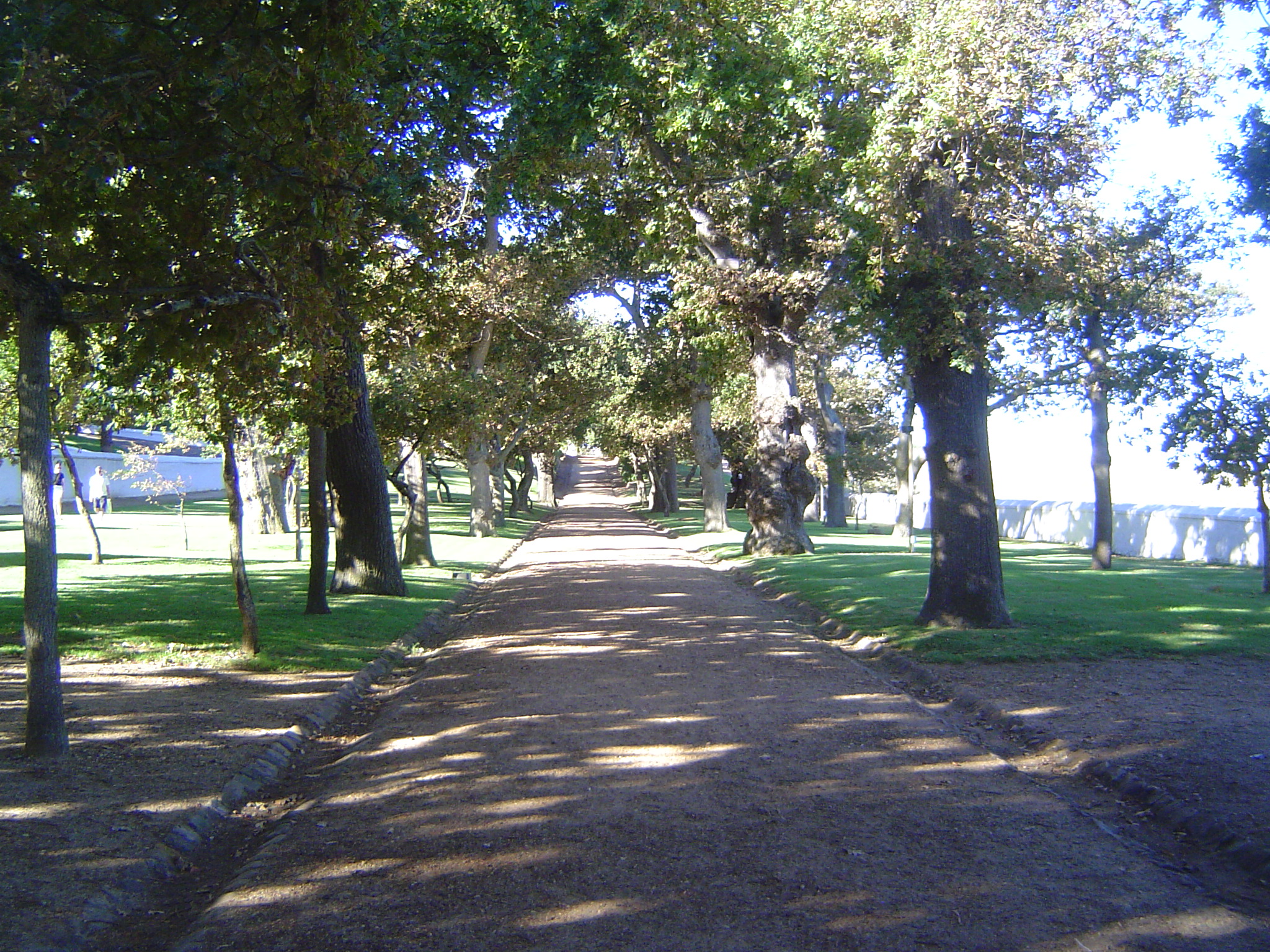 There are lots of visitors, but traffic is shooed off the original approach drive.