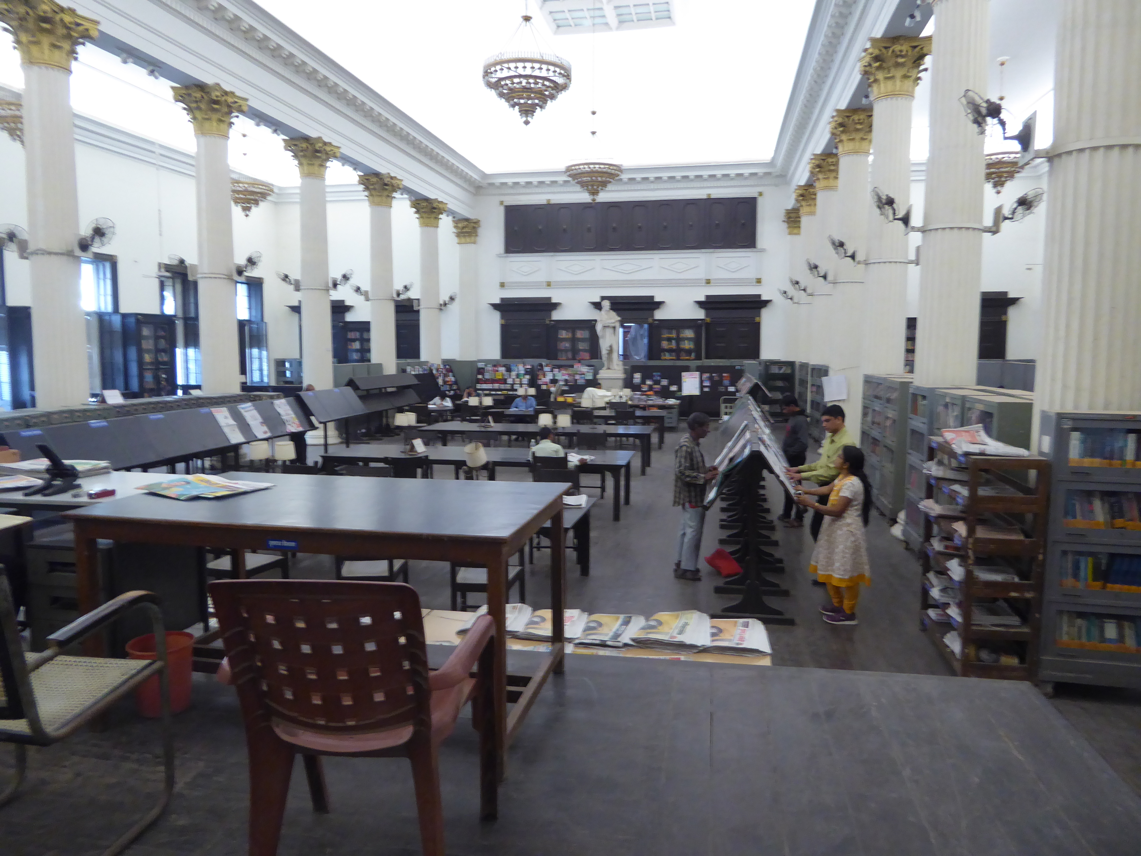 The town hall's interior is a library.