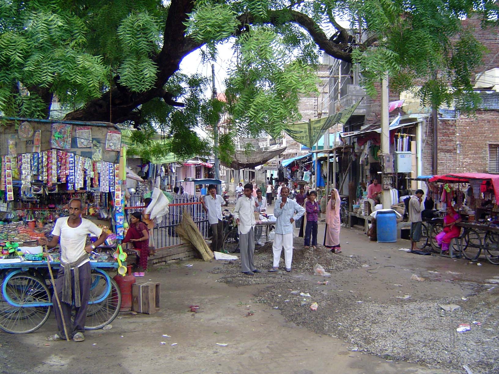 Road crossing in the town center.